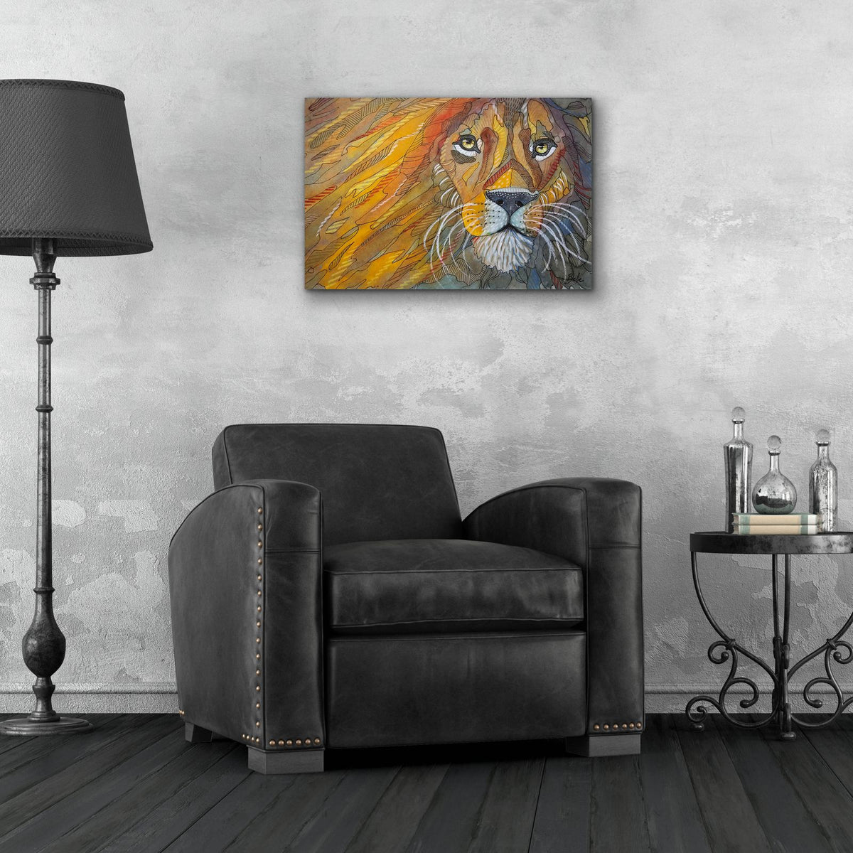Main Lion by Bebe Keith - 24x16 acrylic wall art in a room