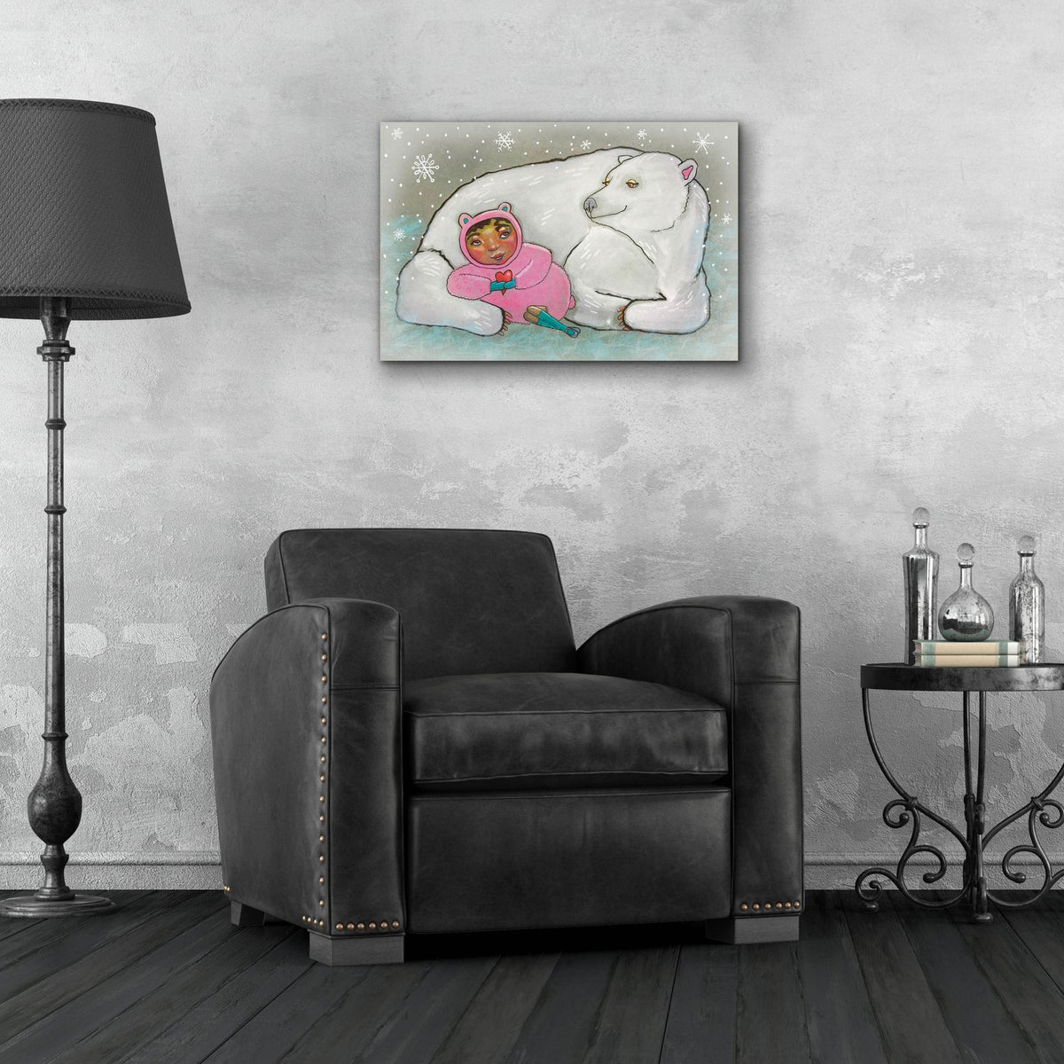 Me And Bear Are Like This by Bebe Keith - 24x16 acrylic wall art in a room