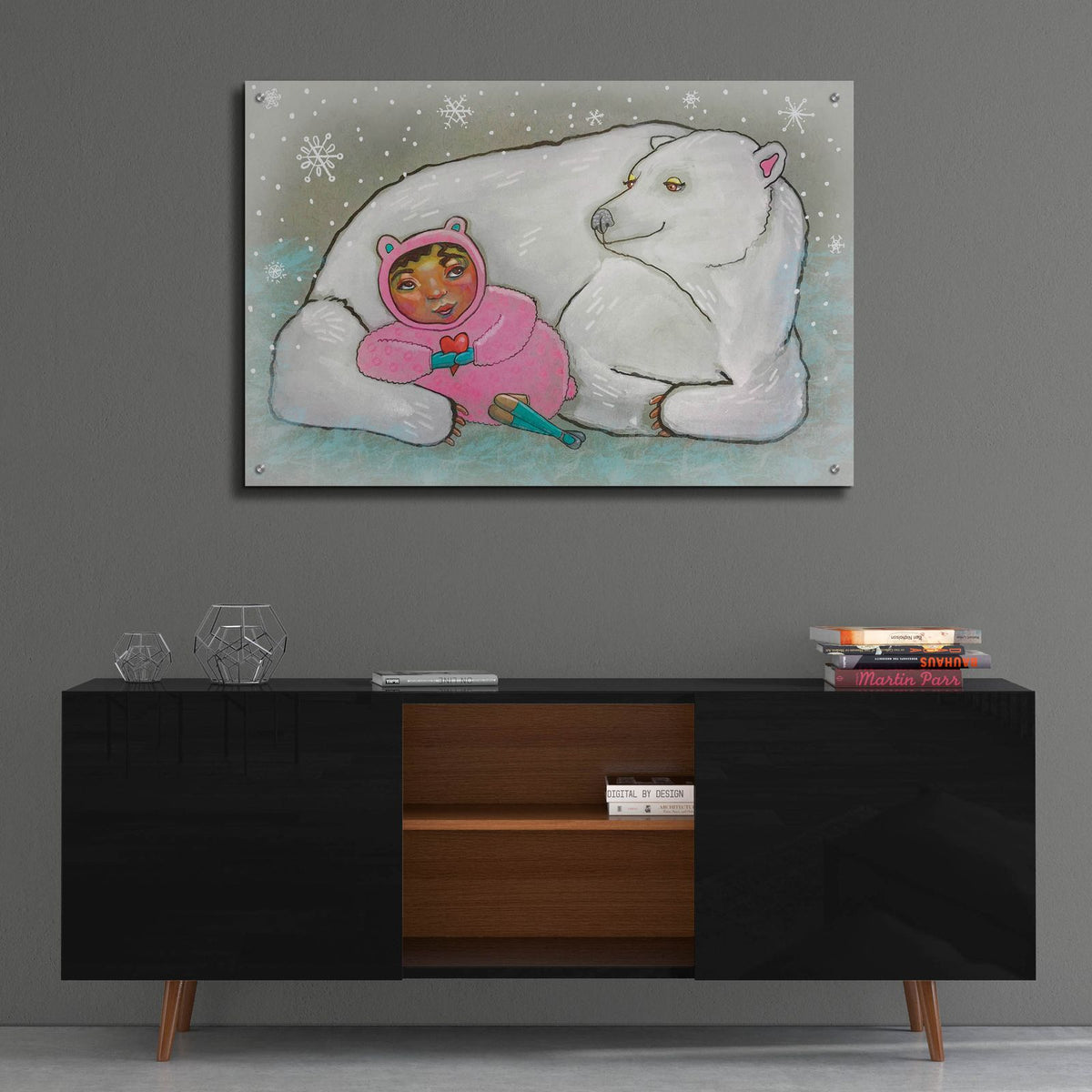 Me And Bear Are Like This by Bebe Keith - 36x24 acrylic wall art in a room