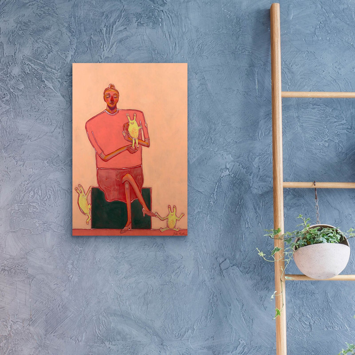 Minding The Little Monsters by Bebe Keith - 16x24 acrylic wall art in a room