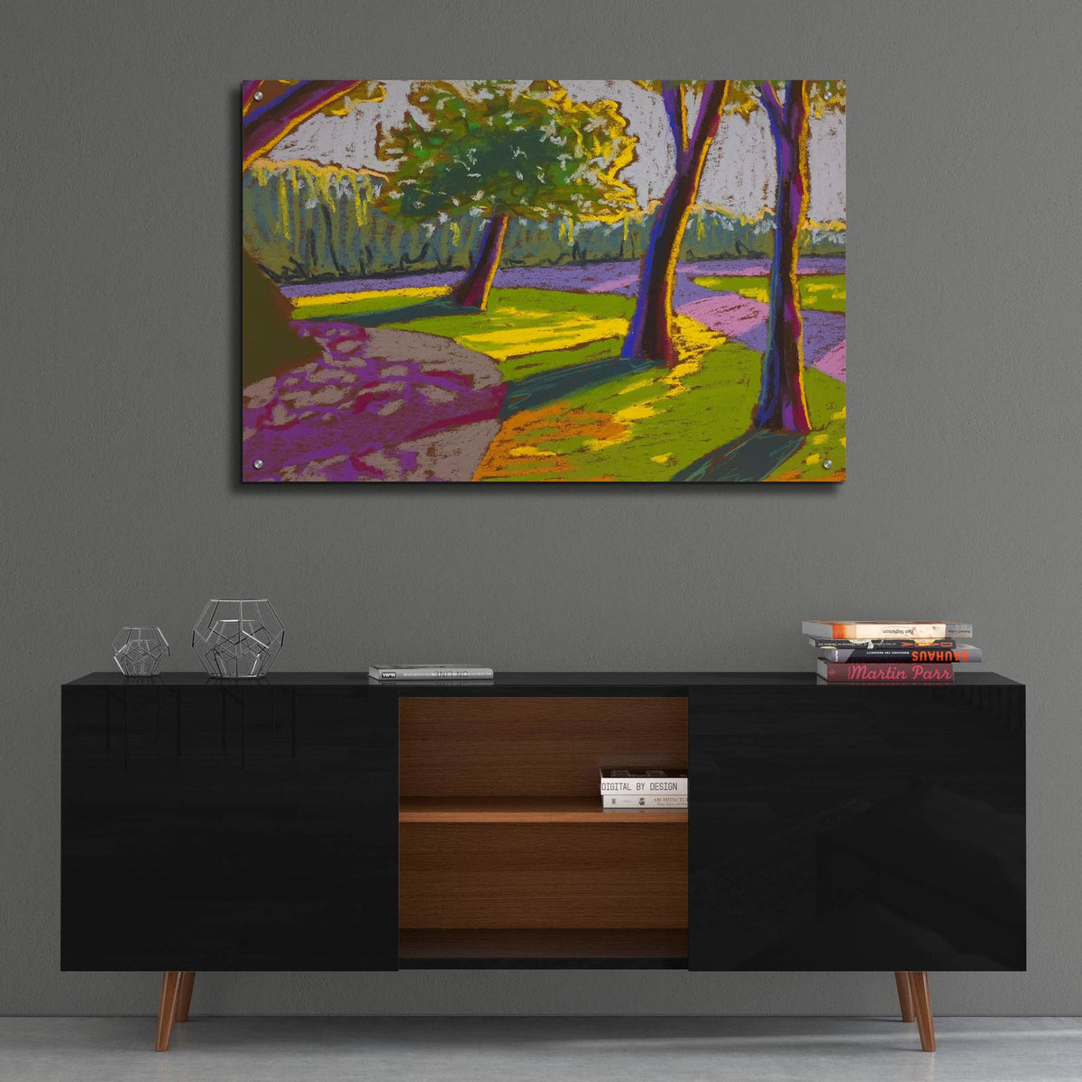 Morning Sun On Trees by Bebe Keith - 36x24 acrylic wall art in a room