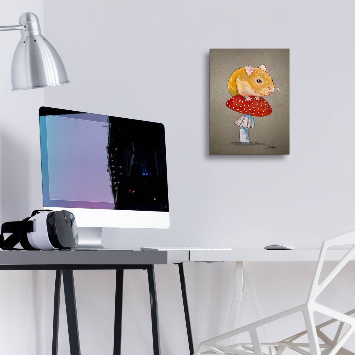 Mouse On Mushroom by Bebe Keith - 12x16 acrylic wall art in a room
