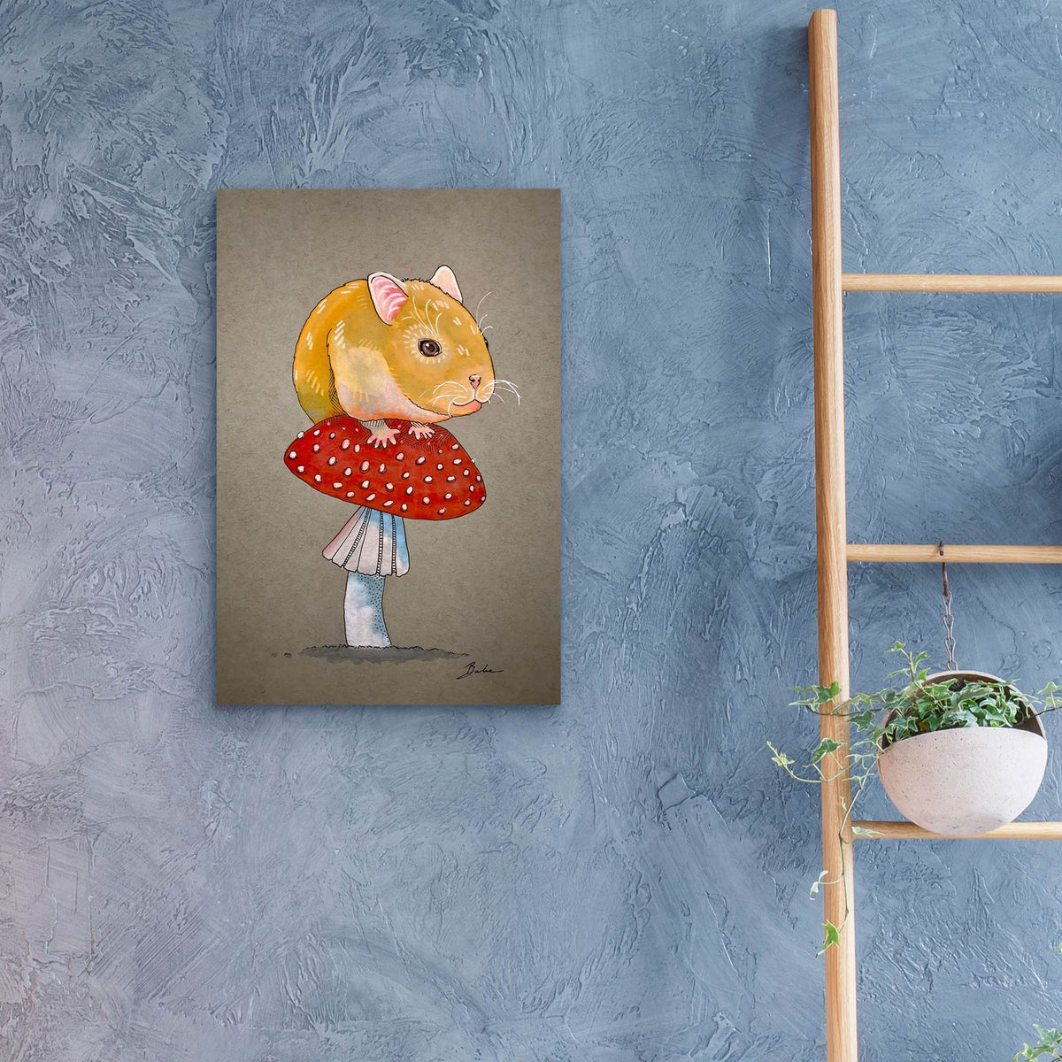 Mouse On Mushroom by Bebe Keith - 16x24 acrylic wall art in a room