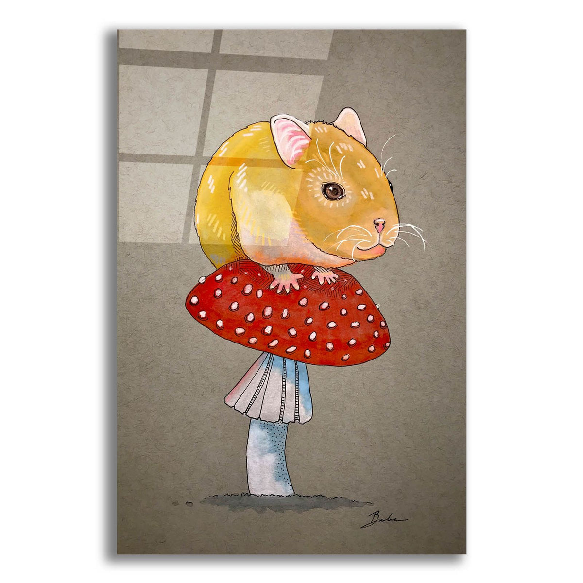 Mouse On Mushroom by Bebe Keith acrylic glass wall art