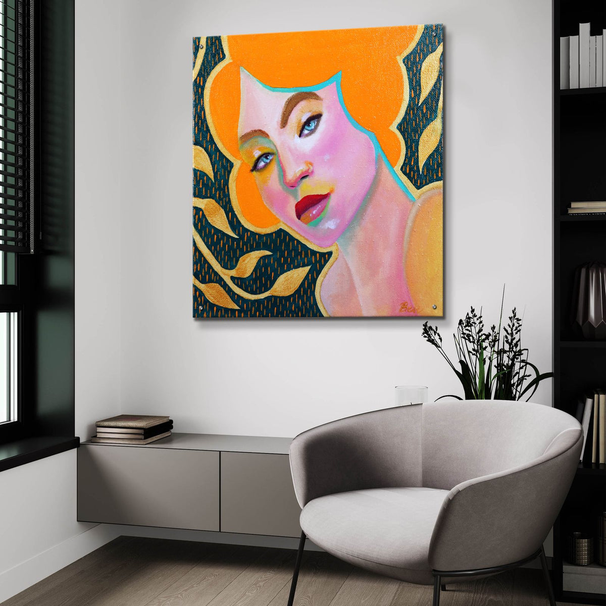 On A Full Moon Evening by Bebe Keith - 36x36 acrylic wall art in a room
