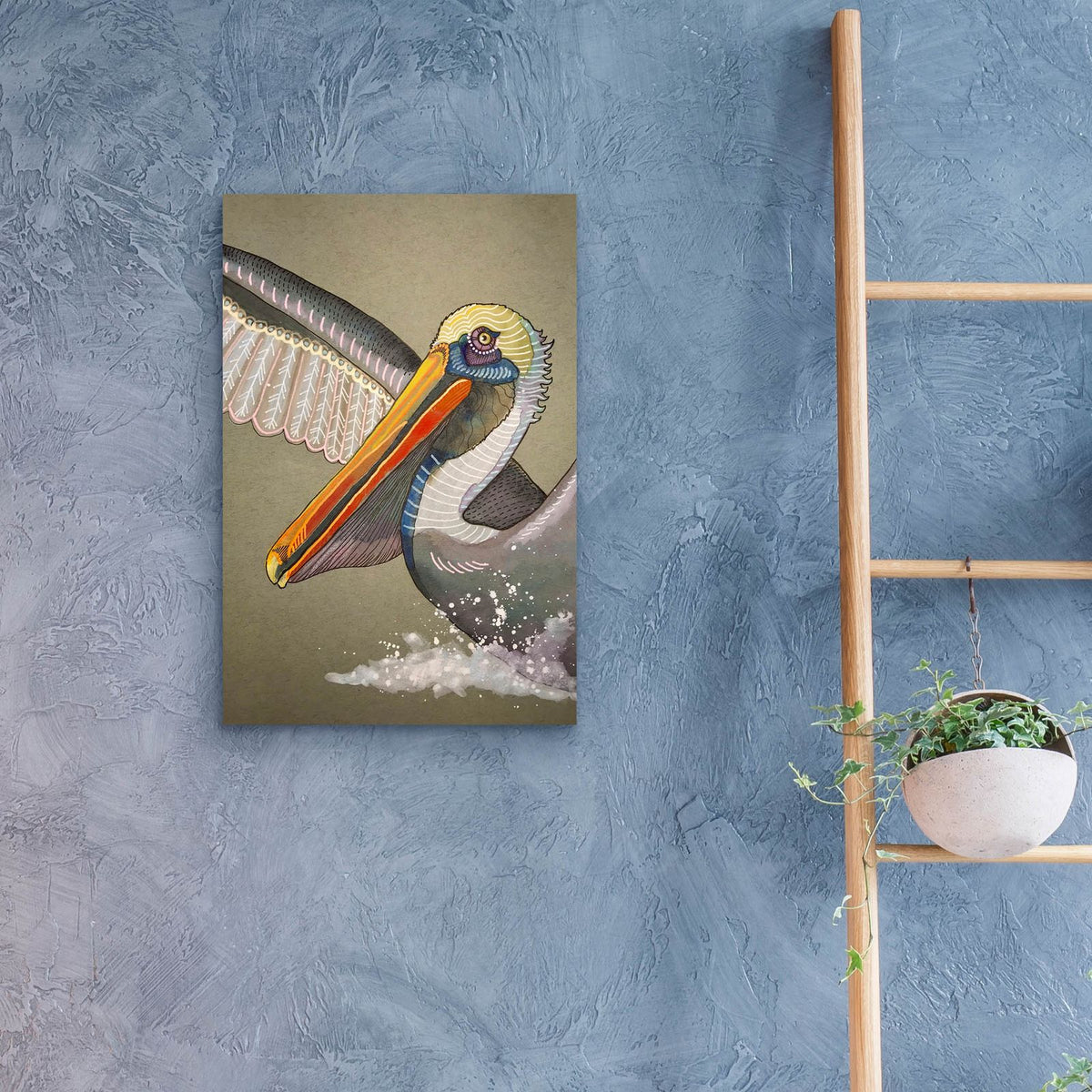 Pelican Bath by Bebe Keith - 16x24 acrylic wall art in a room