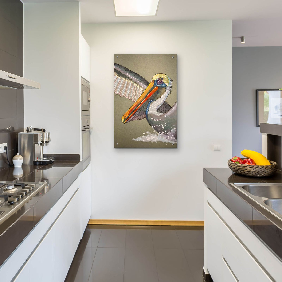 Pelican Bath by Bebe Keith - 24x36 acrylic wall art in a room
