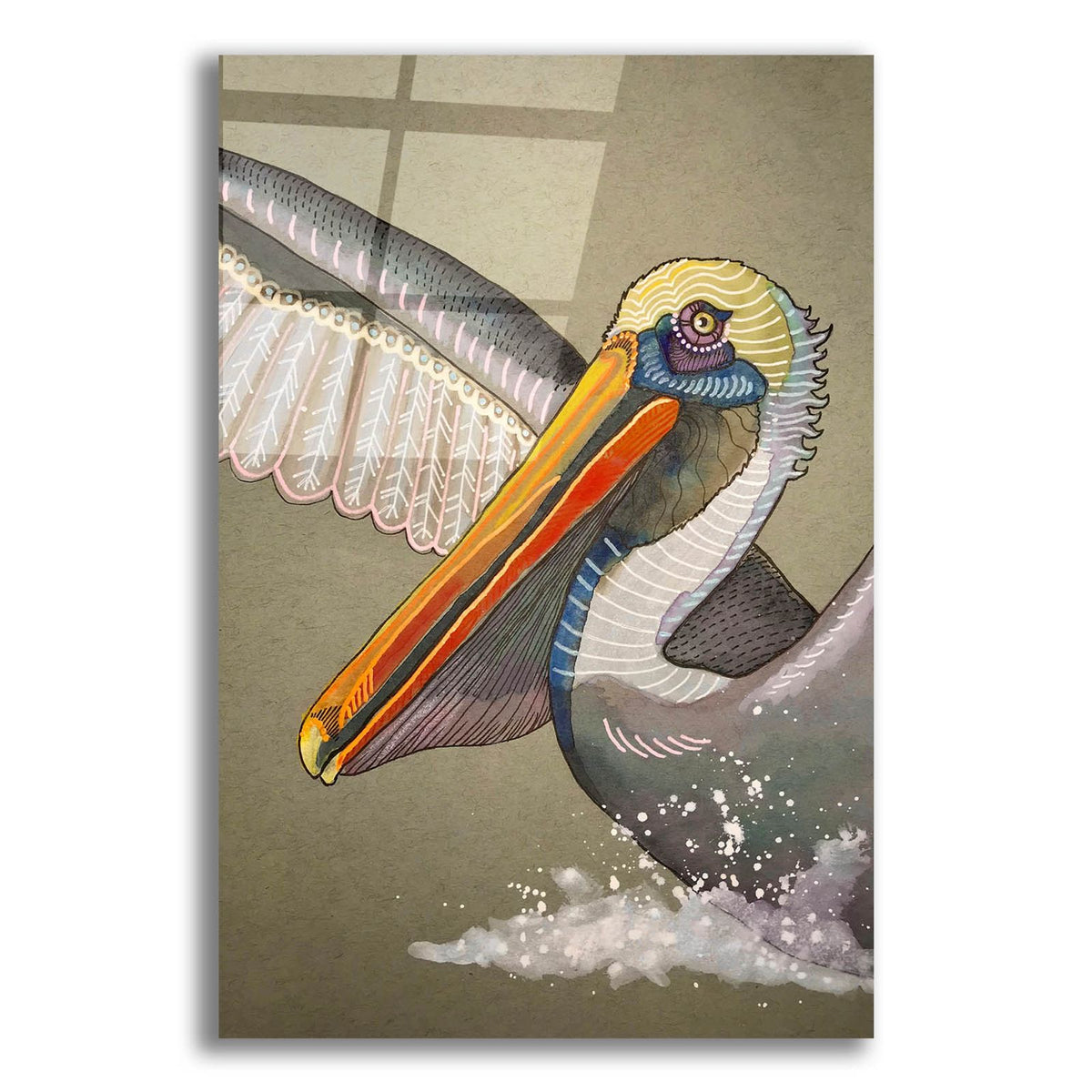 Pelican Bath by Bebe Keith acrylic glass wall art