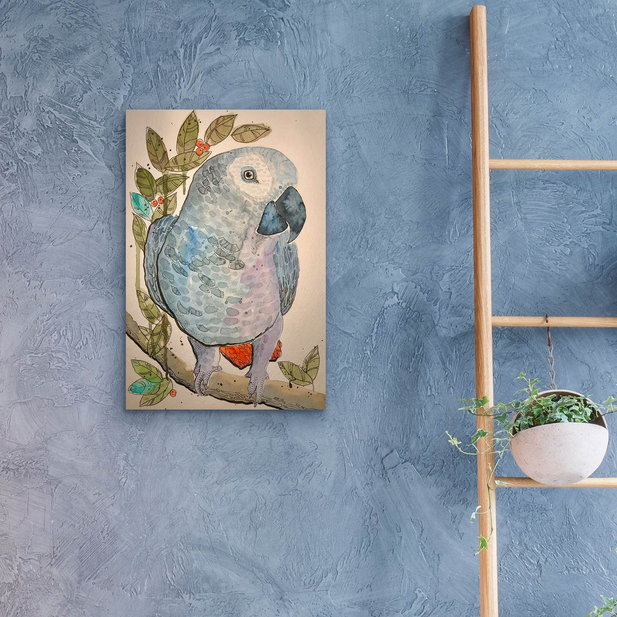 Polly Parrot by Bebe Keith - 16x24 acrylic wall art in a room