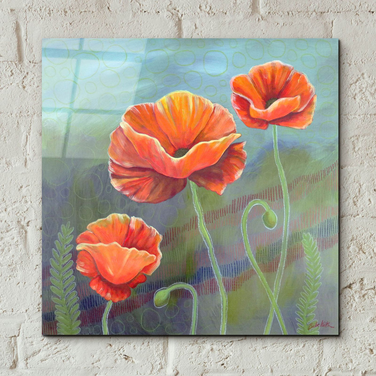 Poppies 1 Big by Bebe Keith - 12x12 acrylic wall art in a room