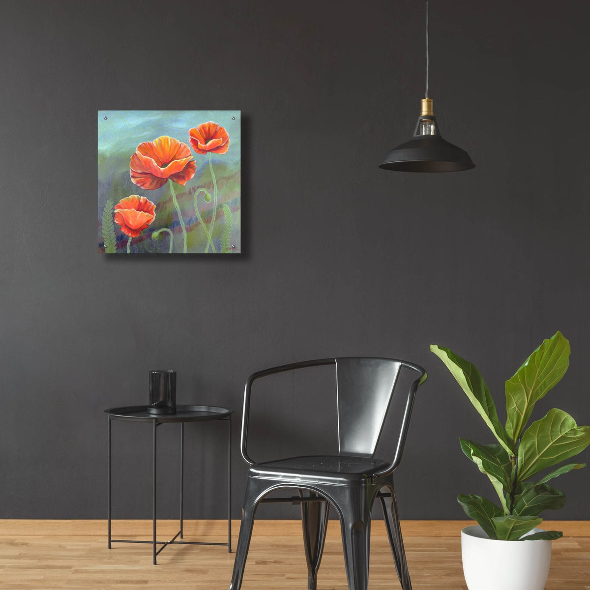 Poppies 1 Big by Bebe Keith - 24x24 acrylic wall art in a room