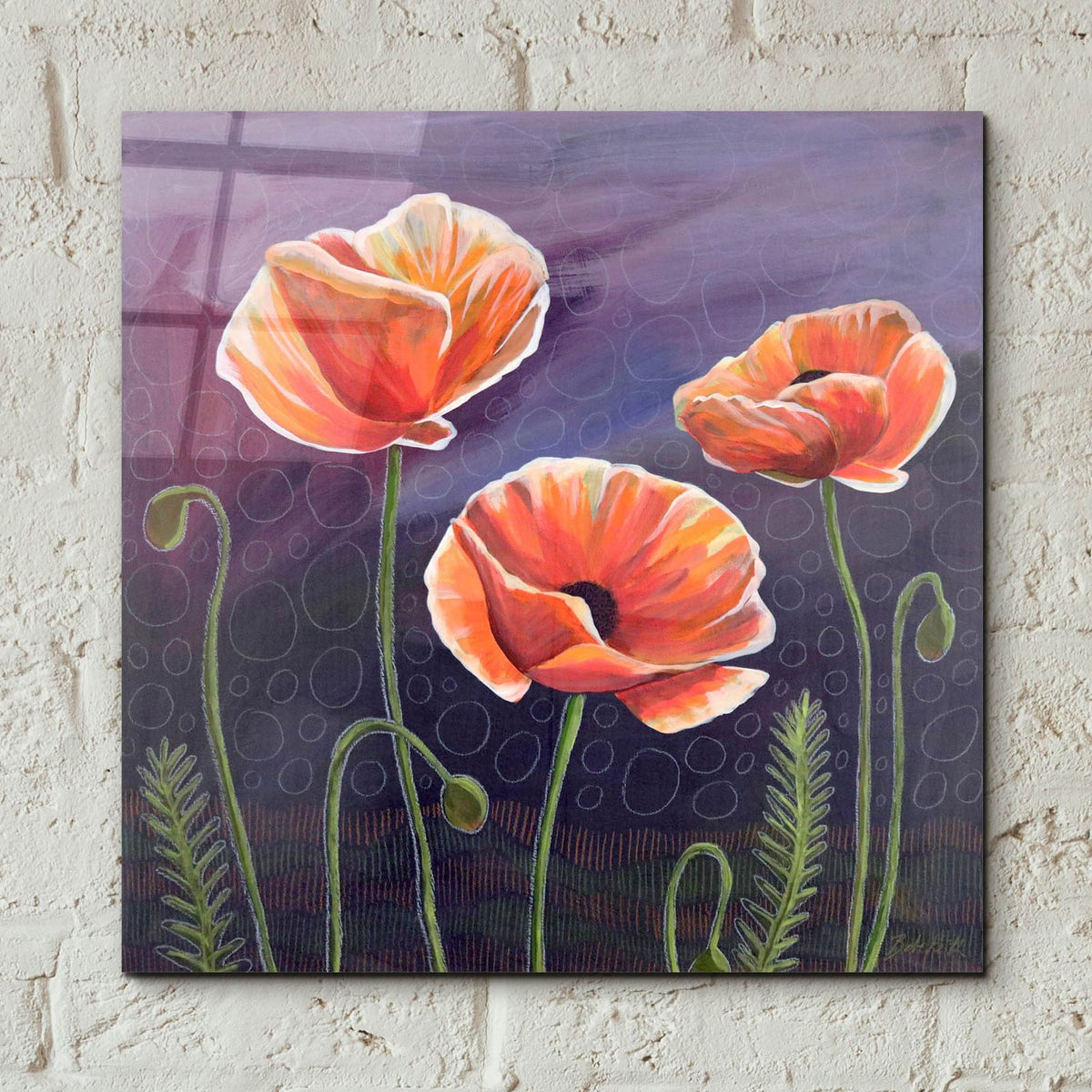 Poppies 2 by Bebe Keith - 12x12 acrylic wall art in a room