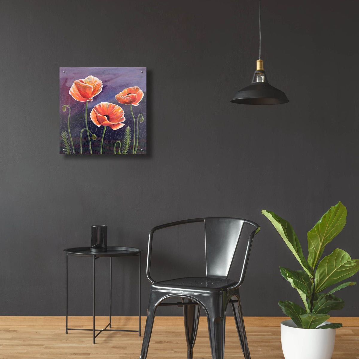 Poppies 2 by Bebe Keith - 24x24 acrylic wall art in a room