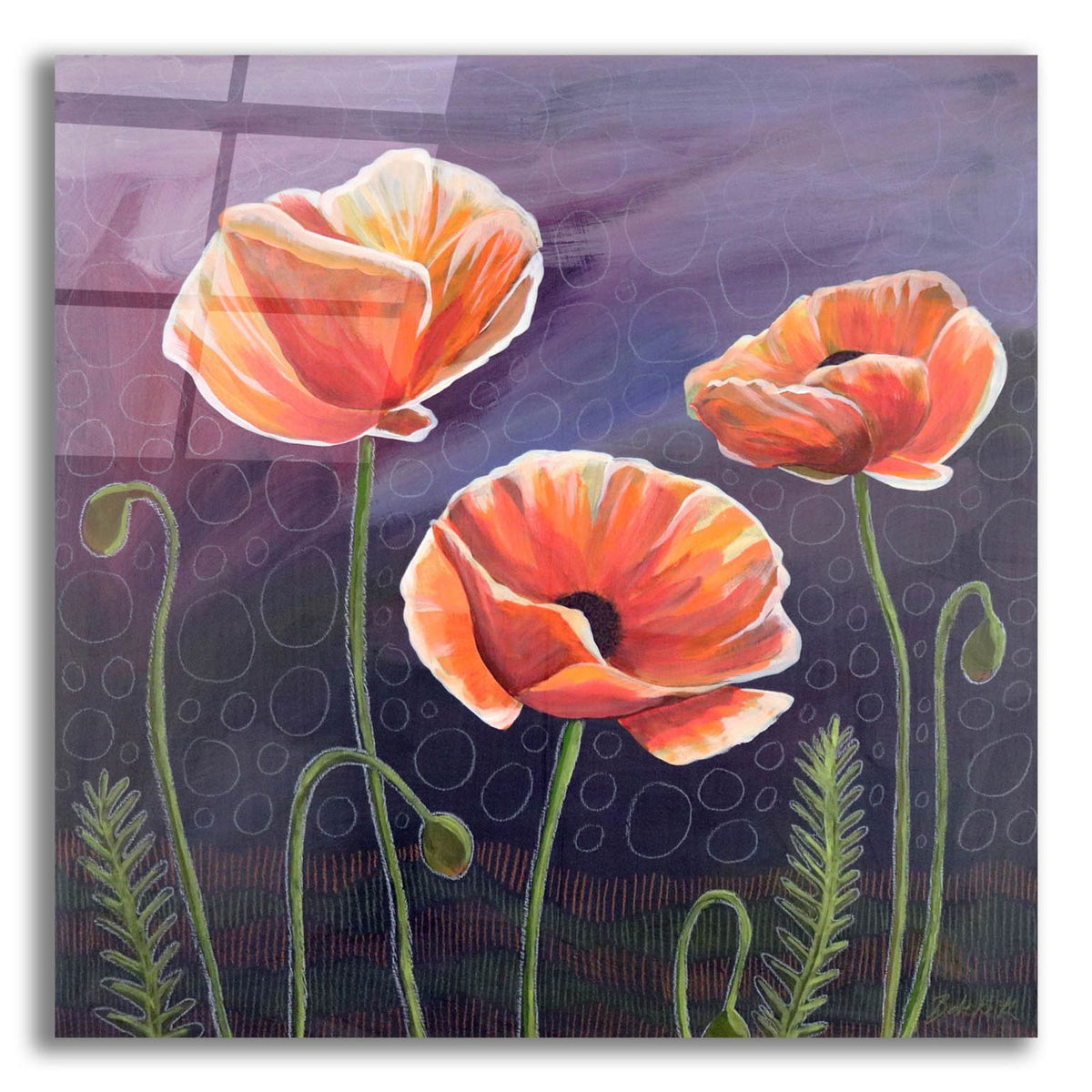 Poppies 2 by Bebe Keith acrylic glass wall art