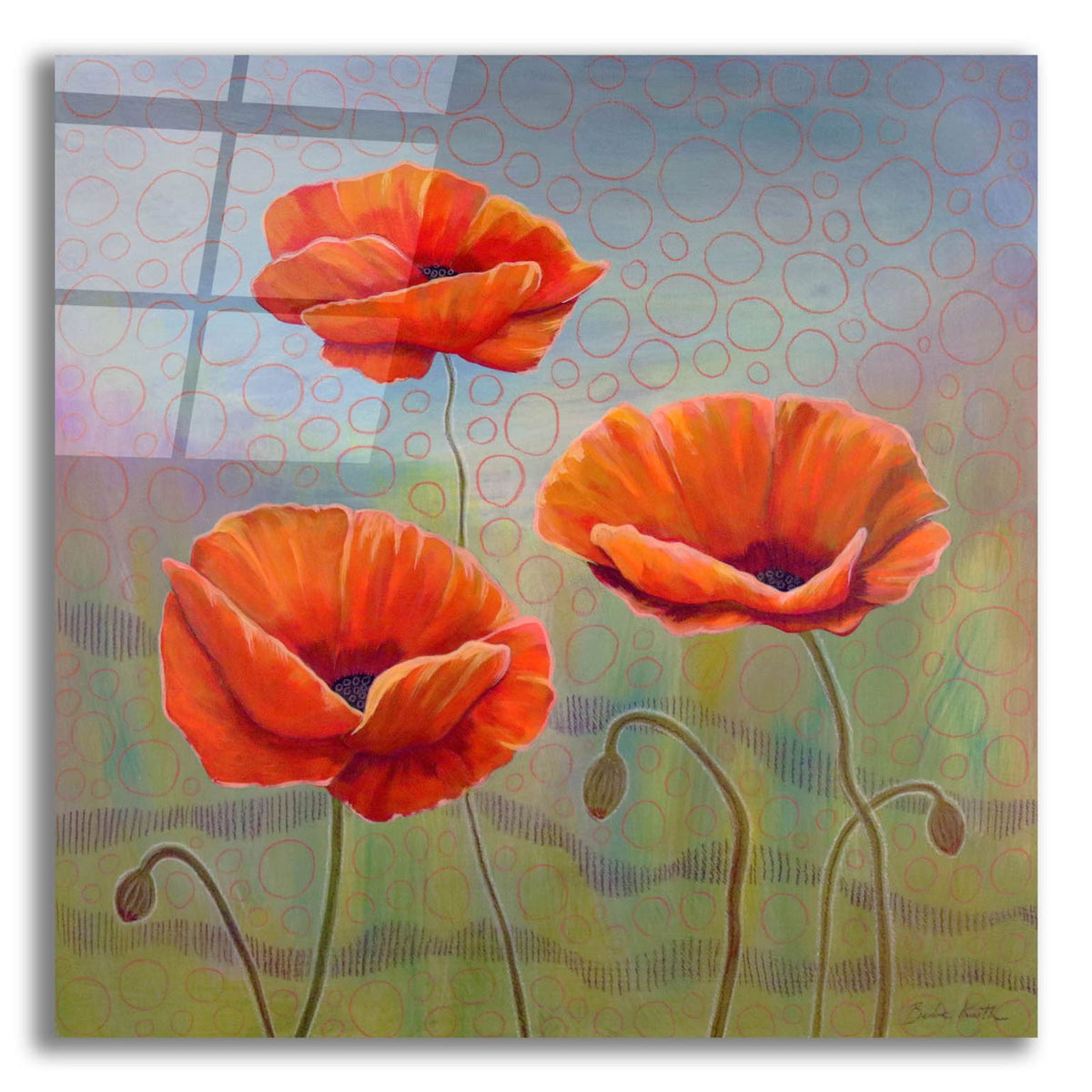 Poppies 3 Big by Bebe Keith acrylic glass wall art