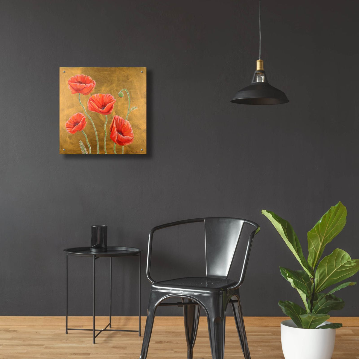 Poppies 4 by Bebe Keith - 24x24 acrylic wall art in a room
