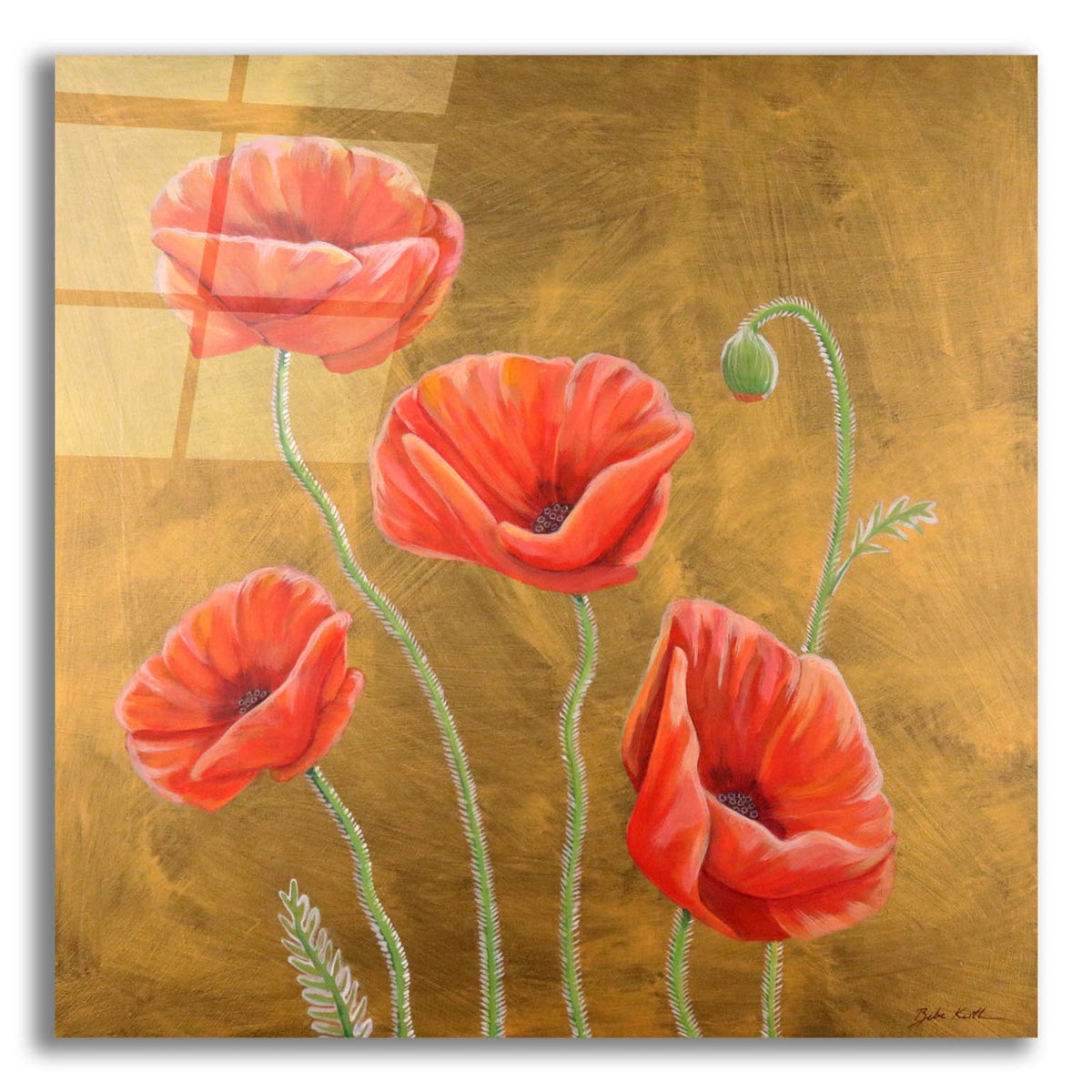 Poppies 4 by Bebe Keith acrylic glass wall art