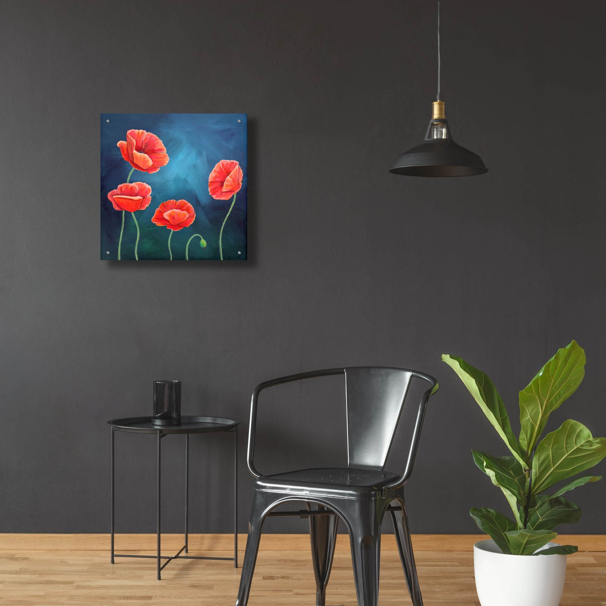 Poppies 5 by Bebe Keith - 24x24 acrylic wall art in a room