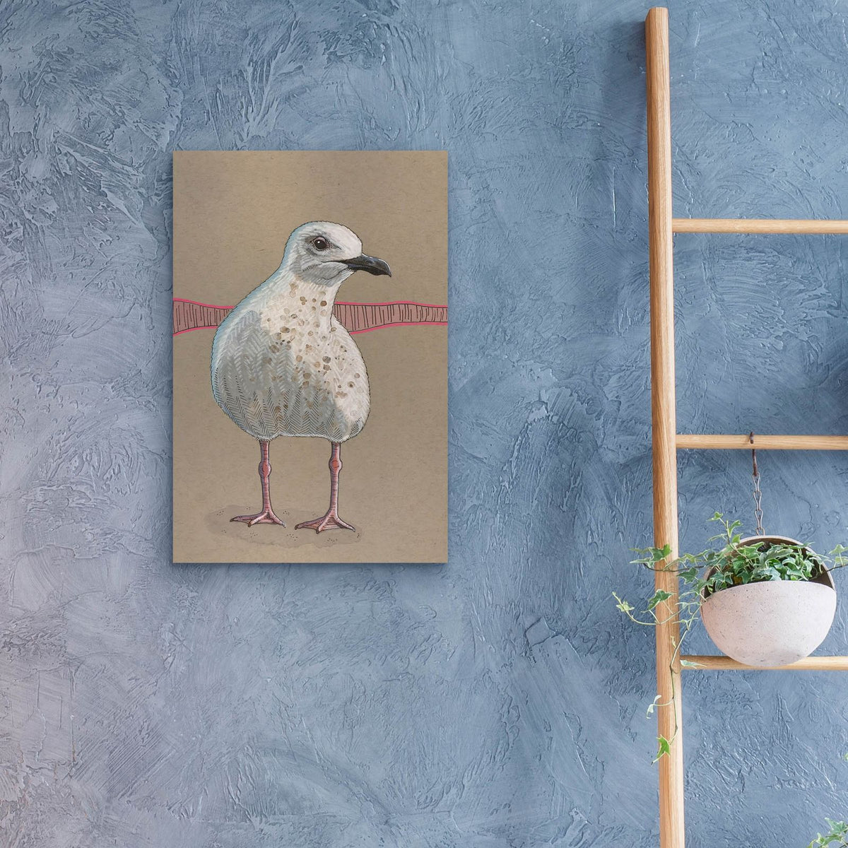 Seagull And Pink Fence by Bebe Keith - 16x24 acrylic wall art in a room