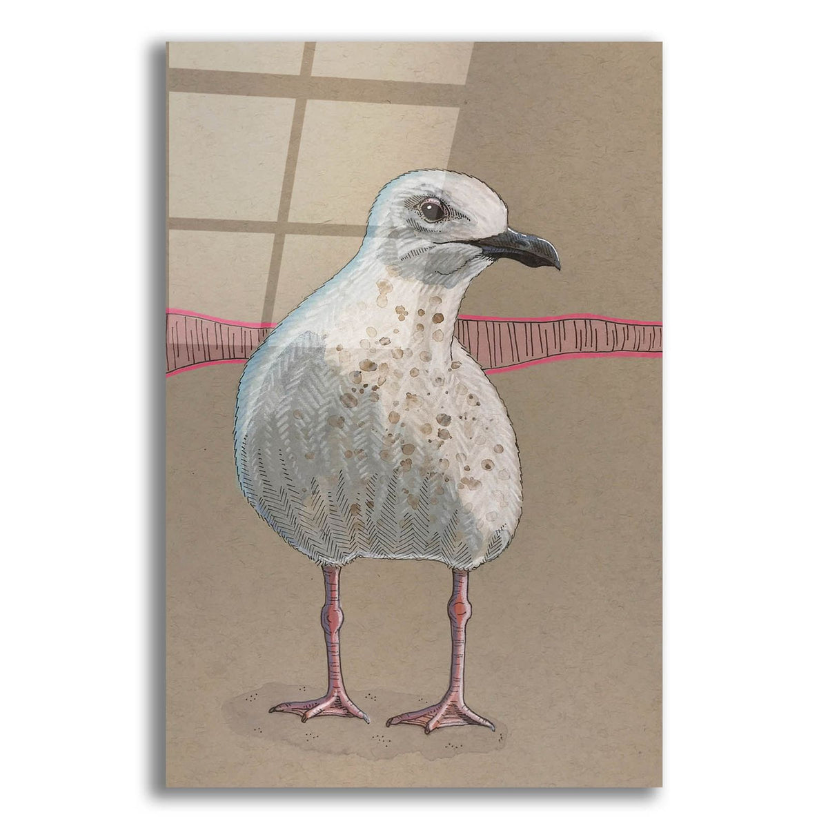 Seagull And Pink Fence by Bebe Keith acrylic glass wall art
