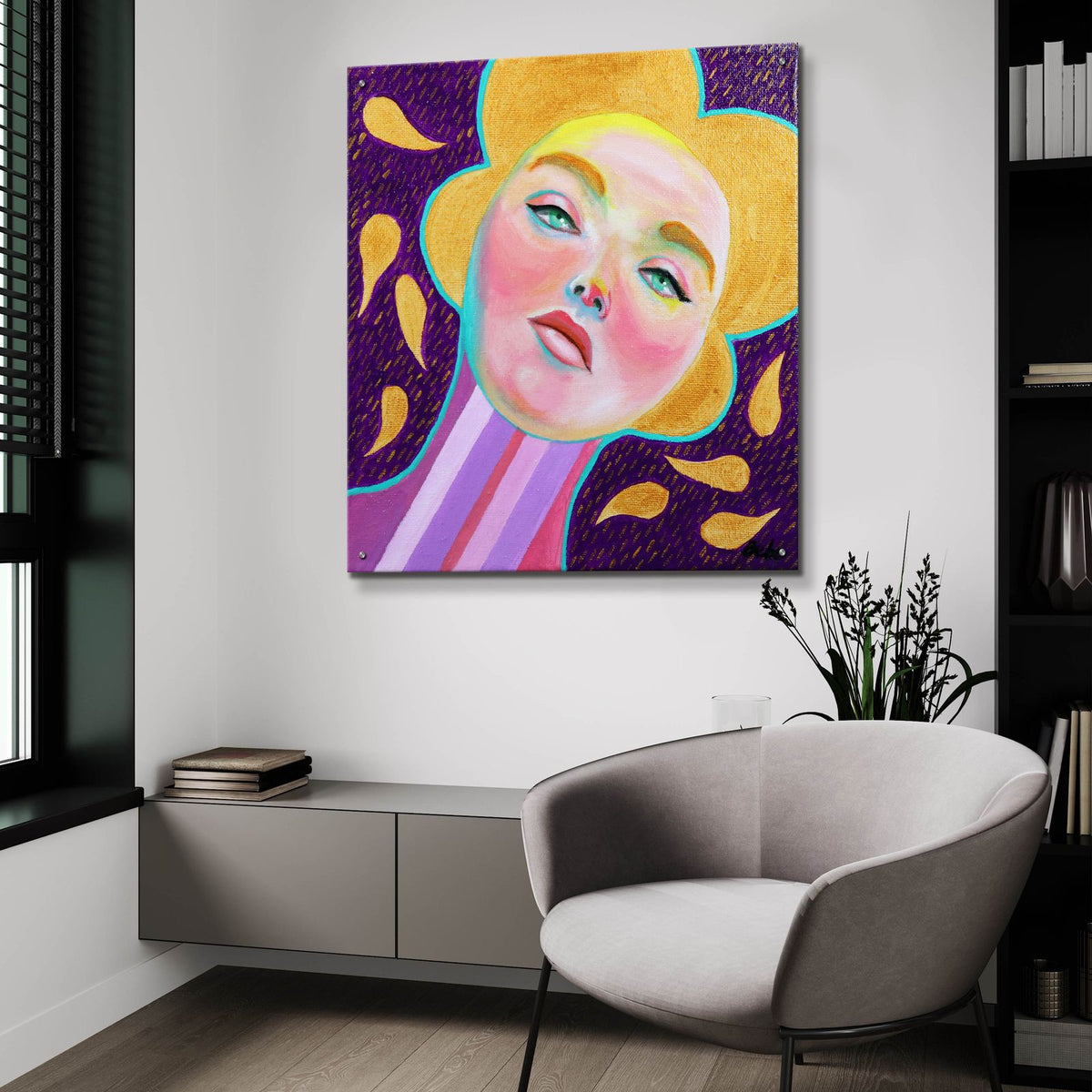 Suspended Stars by Bebe Keith - 36x36 acrylic wall art in a room