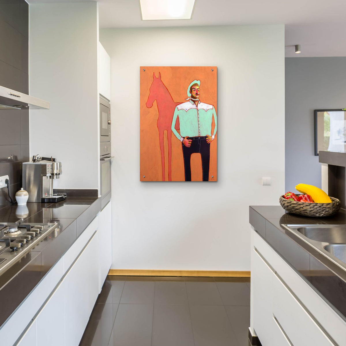The Cowboy by Bebe Keith - 24x36 acrylic wall art in a room