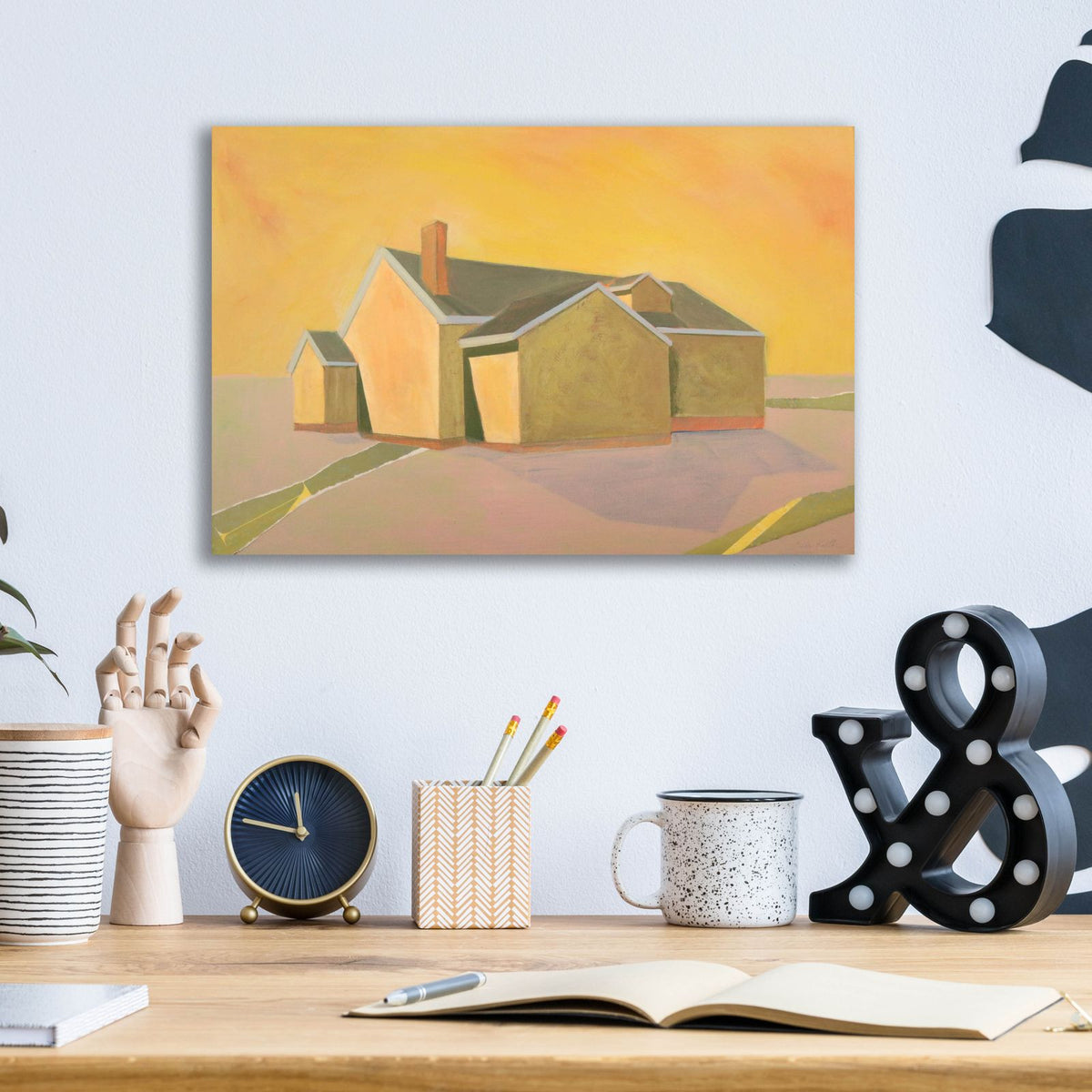 Yellow House by Bebe Keith - 16x12 acrylic wall art in a room