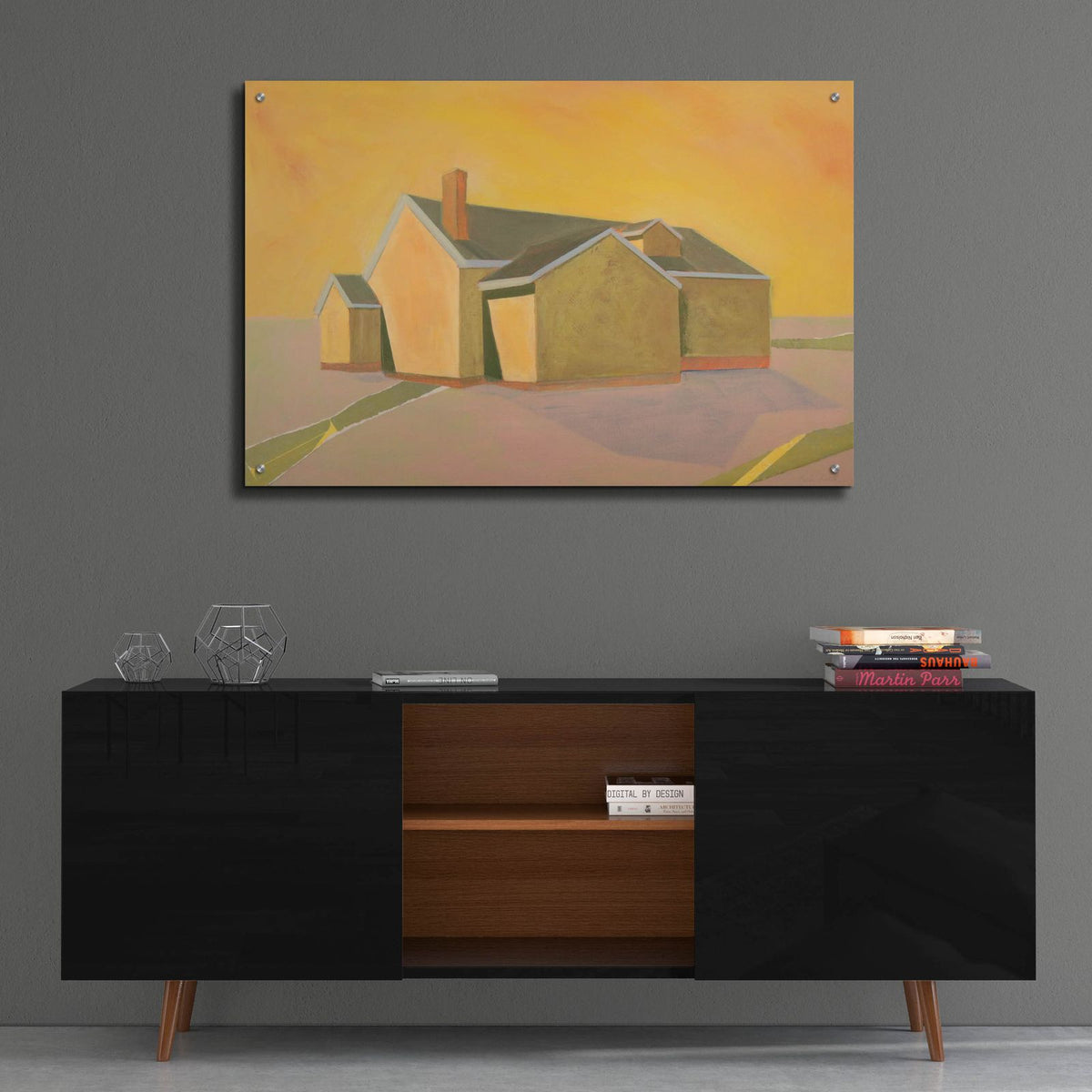 Yellow House by Bebe Keith - 36x24 acrylic wall art in a room