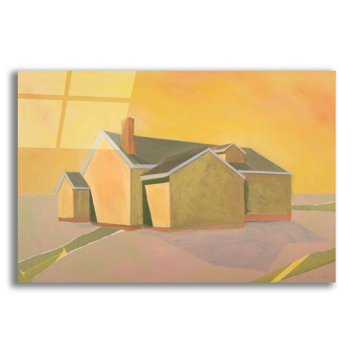 Yellow House by Bebe Keith acrylic glass wall art
