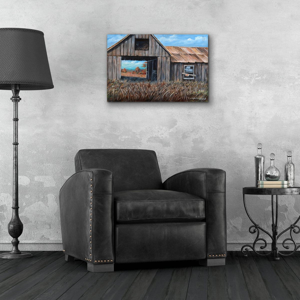 Abandoned Barn by Campbell Frost - 24x16 acrylic wall art in a room