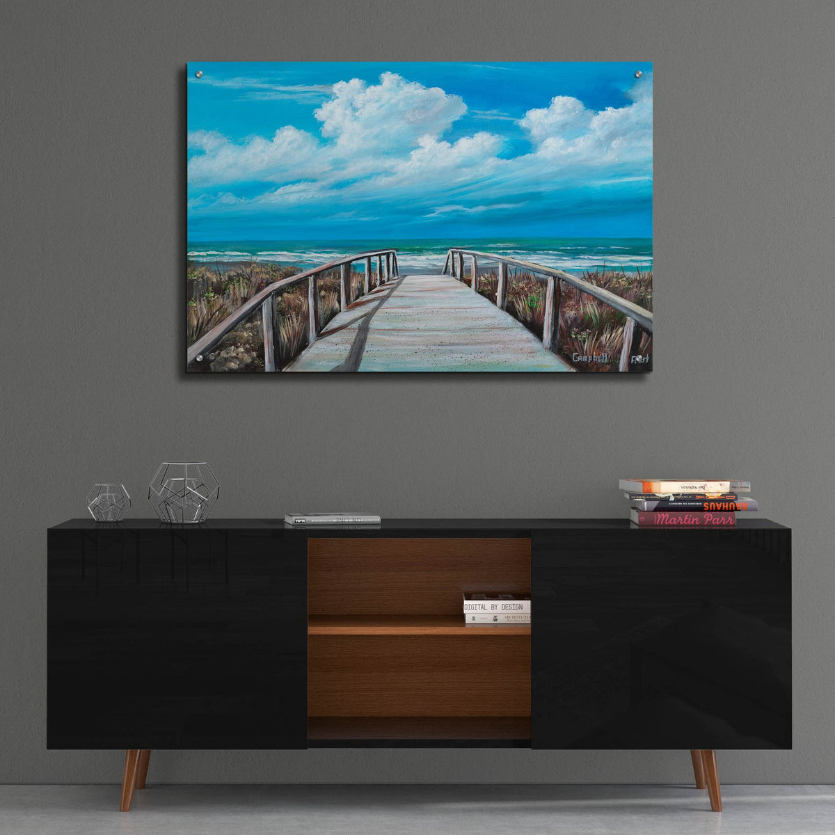 Beach Pier by Campbell Frost - 36x24 acrylic wall art in a room