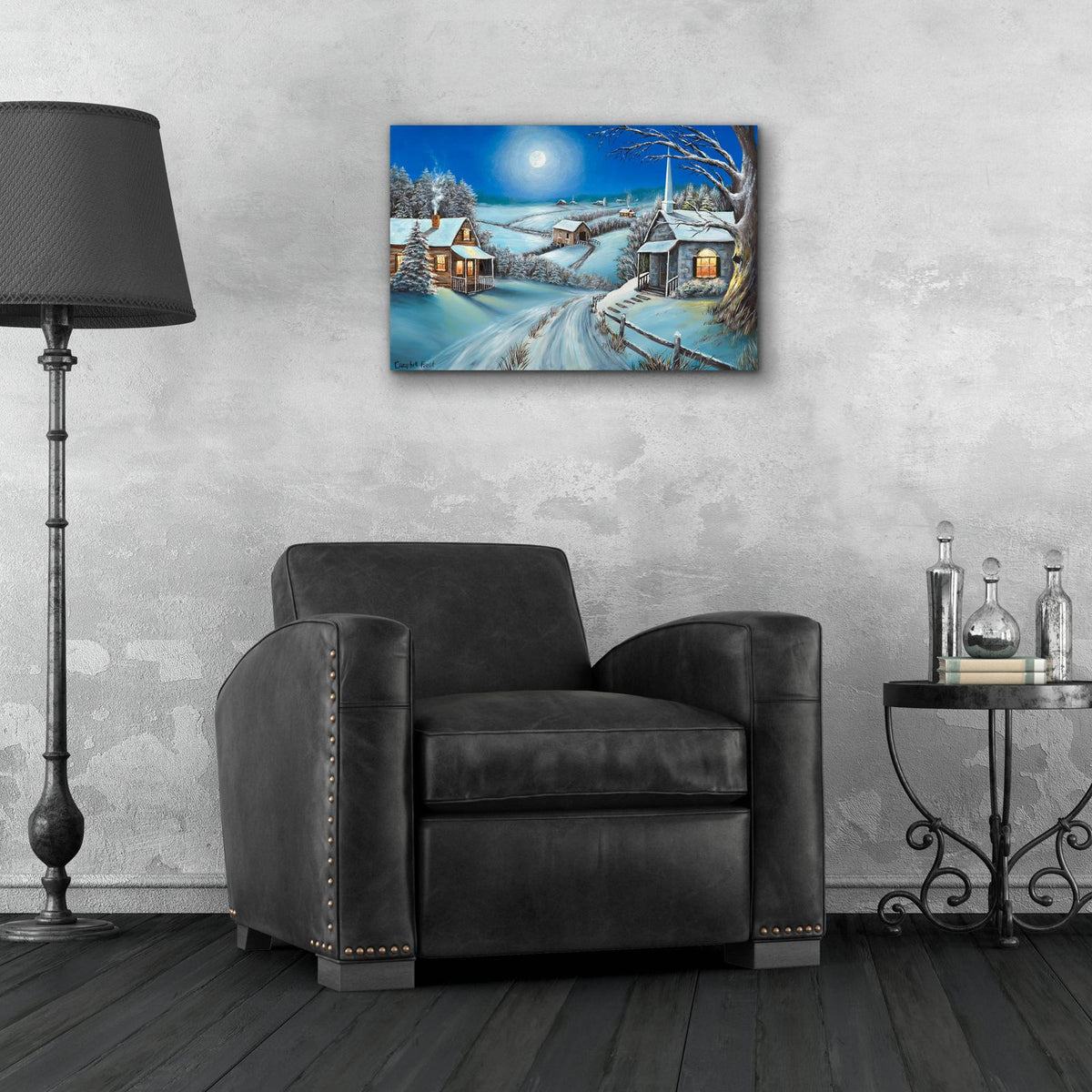 First Snow by Campbell Frost - 24x16 acrylic wall art in a room
