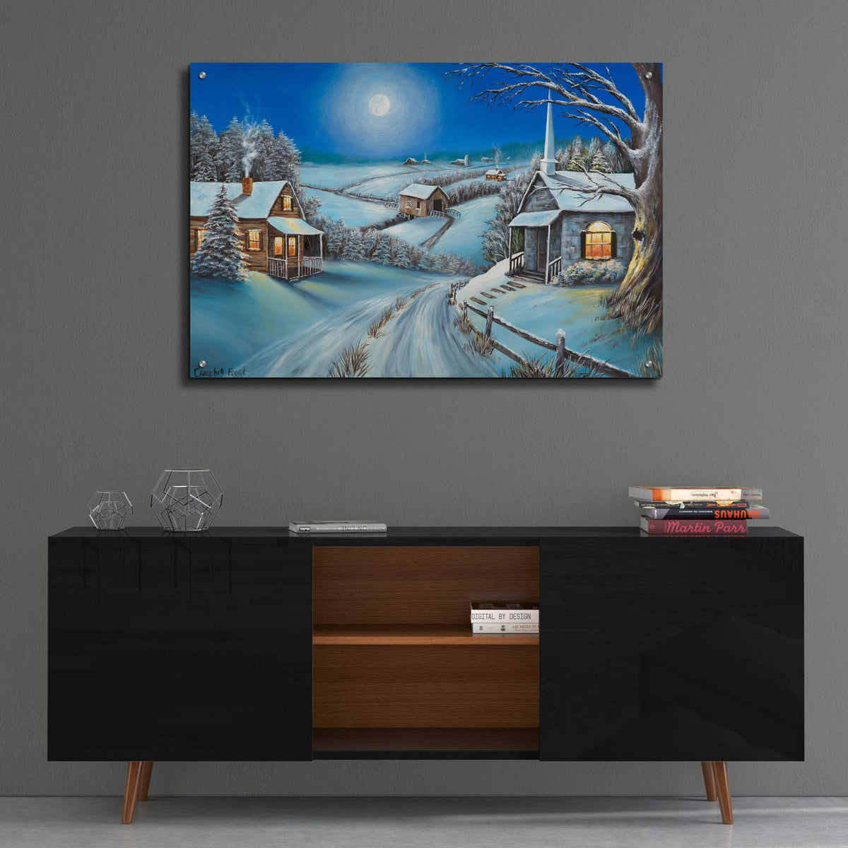 First Snow by Campbell Frost - 36x24 acrylic wall art in a room