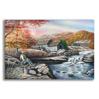 Fishing By The Mill by Campbell Frost acrylic glass wall art