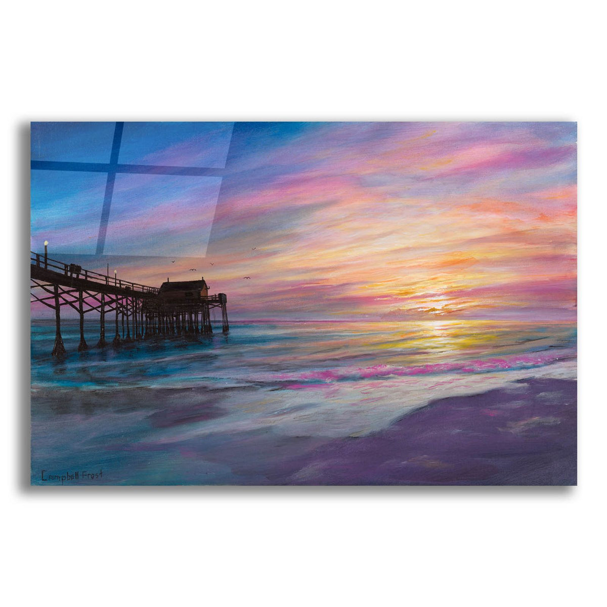 Folly Beach Pier by Campbell Frost acrylic glass wall art