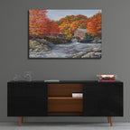 Glade Creek Grist Mill by Campbell Frost - 36x24 acrylic wall art in a room