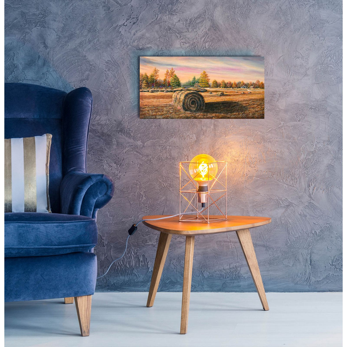 Hay Field by Campbell Frost - 24x12 acrylic wall art in a room
