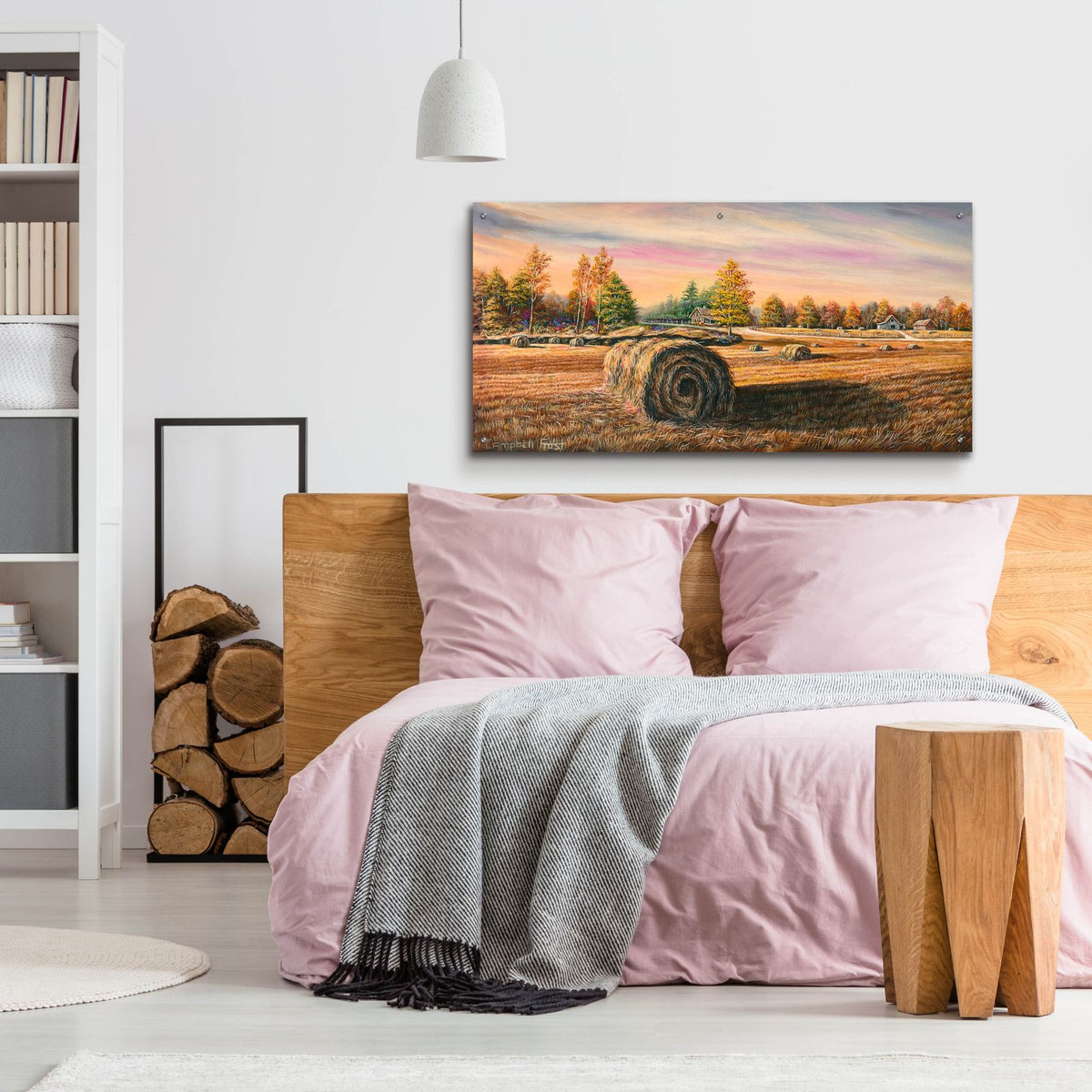 Hay Field by Campbell Frost - 48x24 acrylic wall art in a room