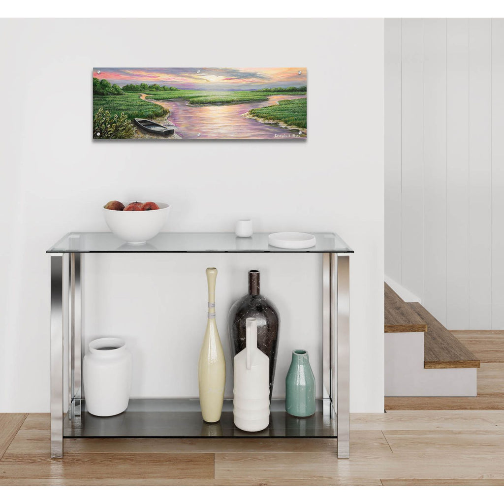 Marsh Sunset by Campbell Frost - 36x12 acrylic wall art in a room
