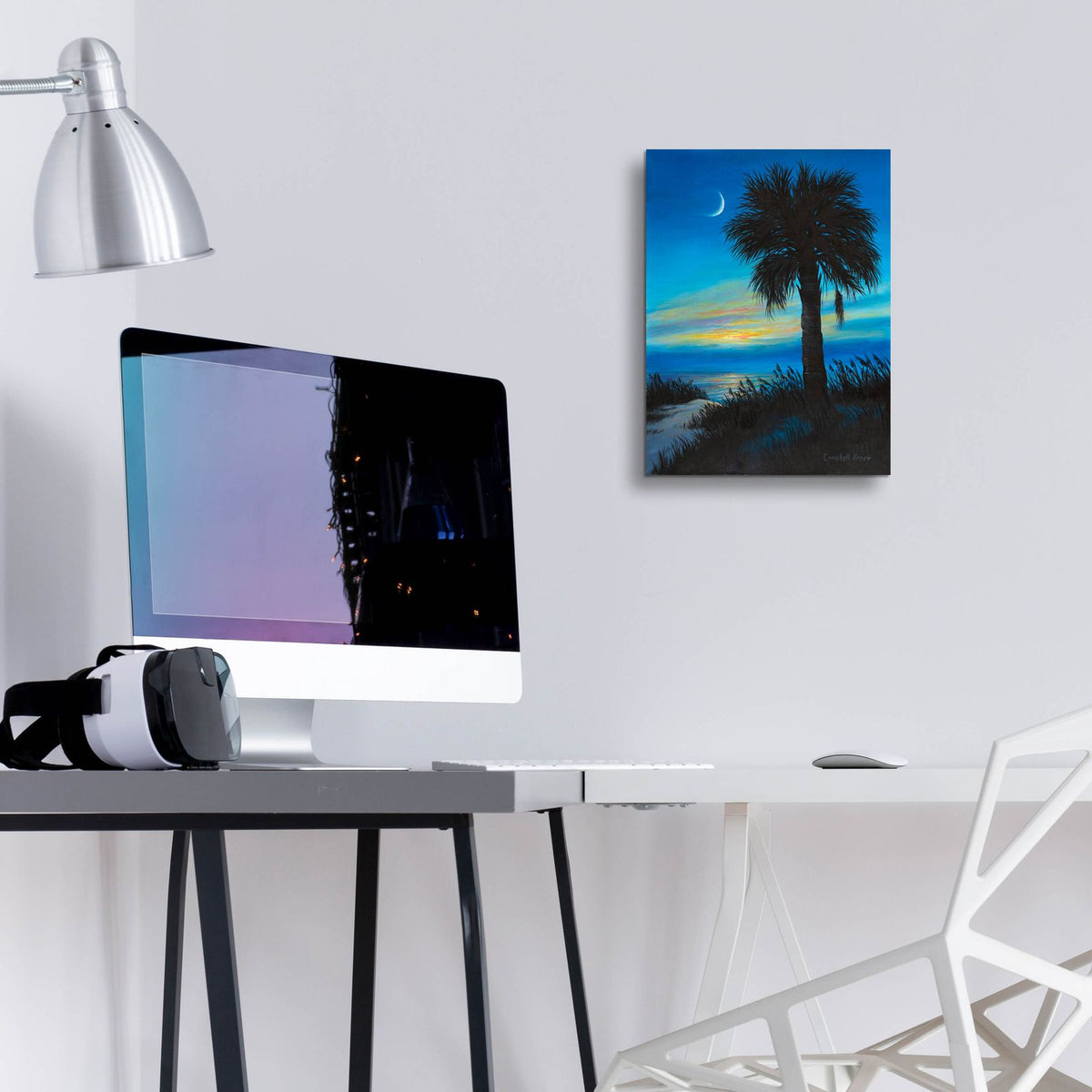 Palmetto Dusk by Campbell Frost - 12x16 acrylic wall art in a room