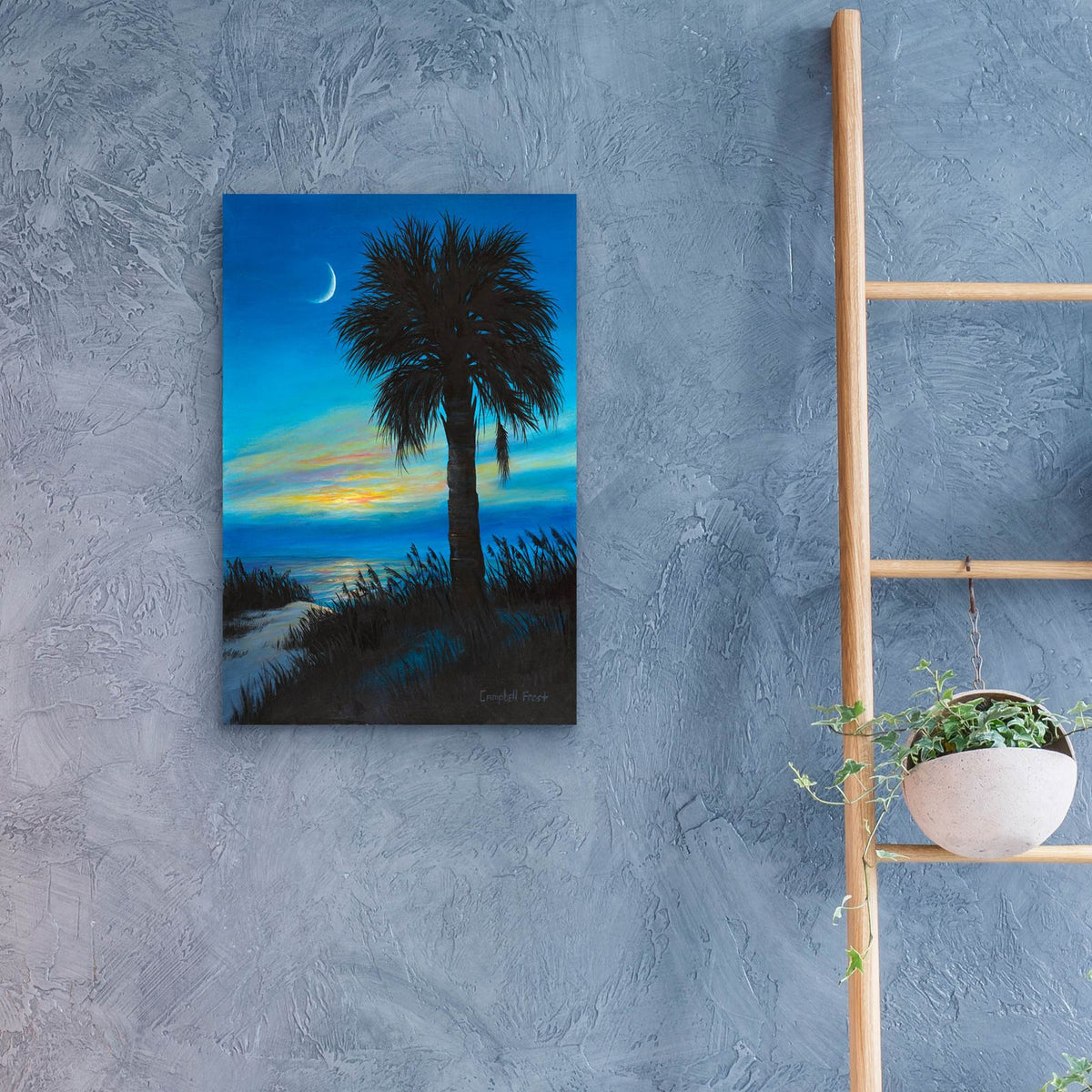 Palmetto Dusk by Campbell Frost - 16x24 acrylic wall art in a room
