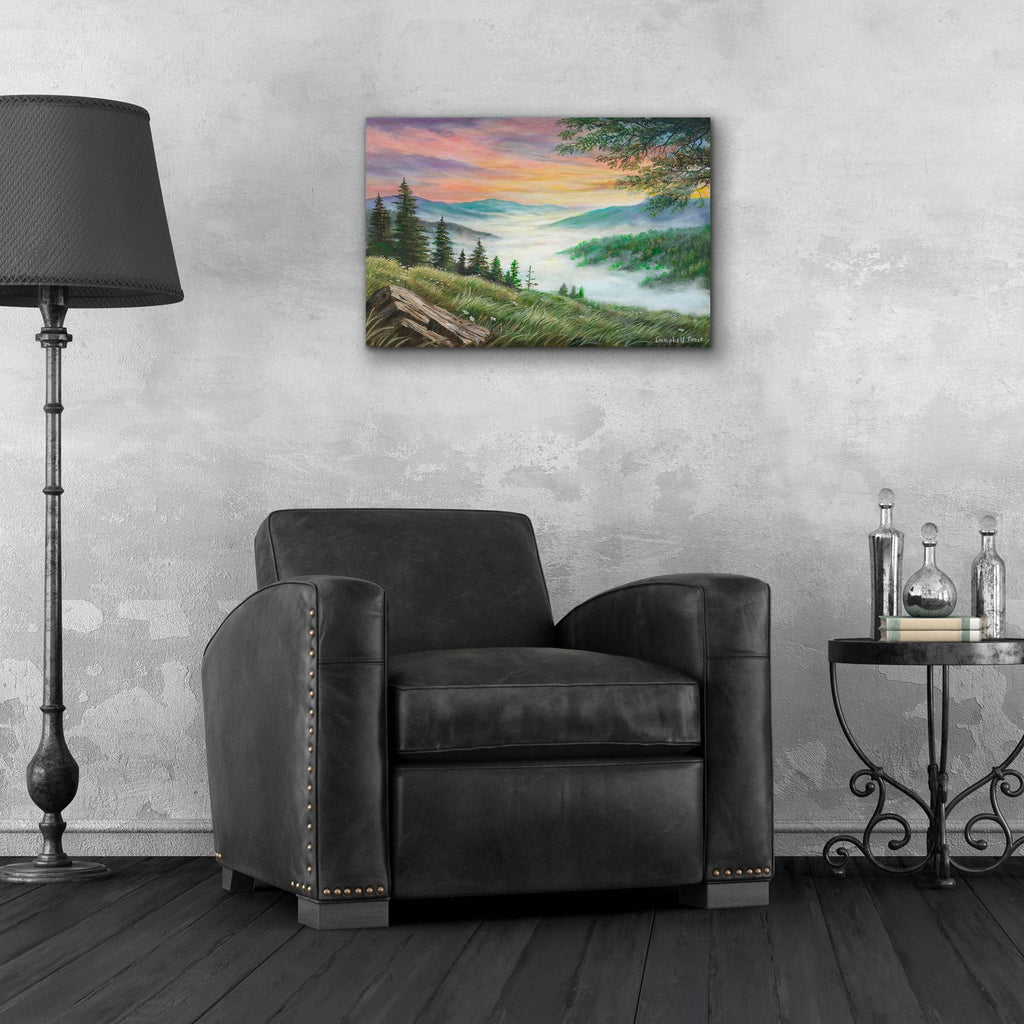 Smokey Dawn by Campbell Frost - 24x16 acrylic wall art in a room