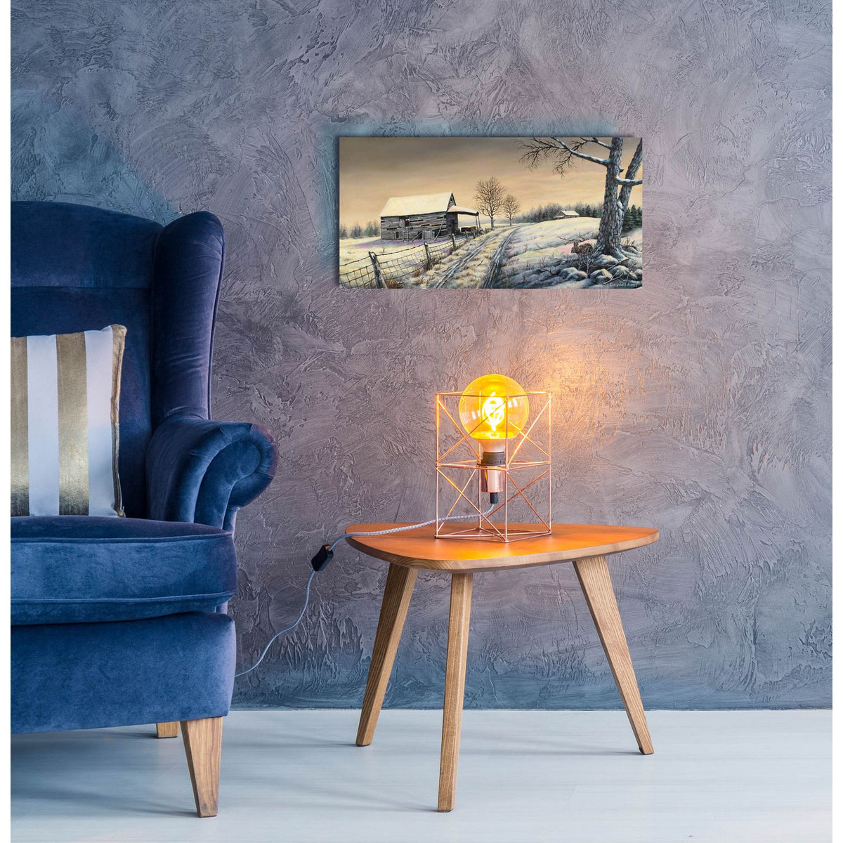 Snowy Lane by Campbell Frost - 24x12 acrylic wall art in a room