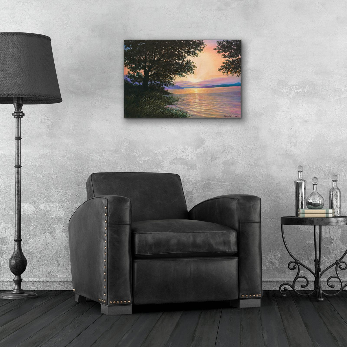 Sunrise At Norris Lake by Campbell Frost - 24x16 acrylic wall art in a room