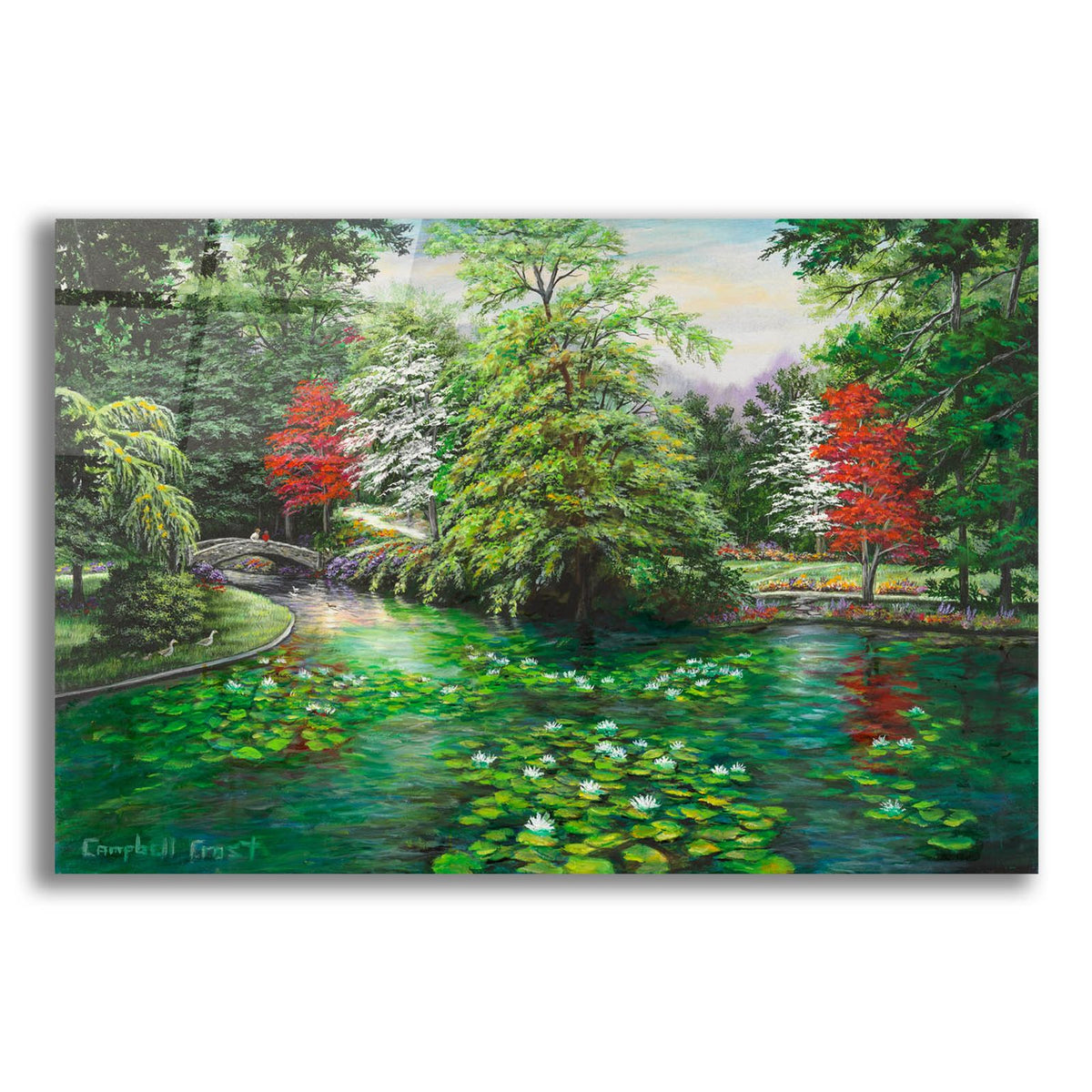 Swan Lake Garden by Campbell Frost acrylic glass wall art