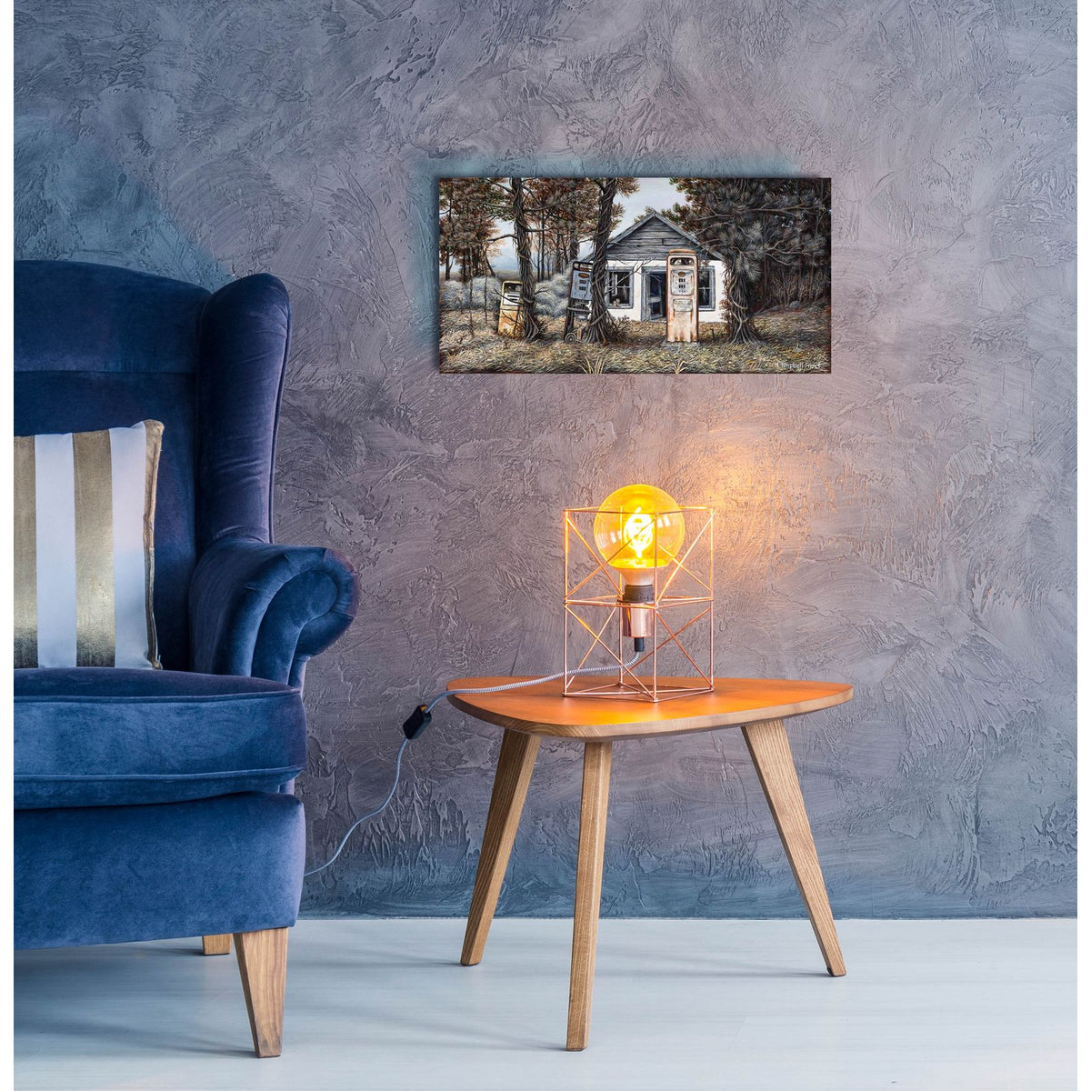 Twenty-six Cents A Gallon by Campbell Frost - 24x12 acrylic wall art in a room