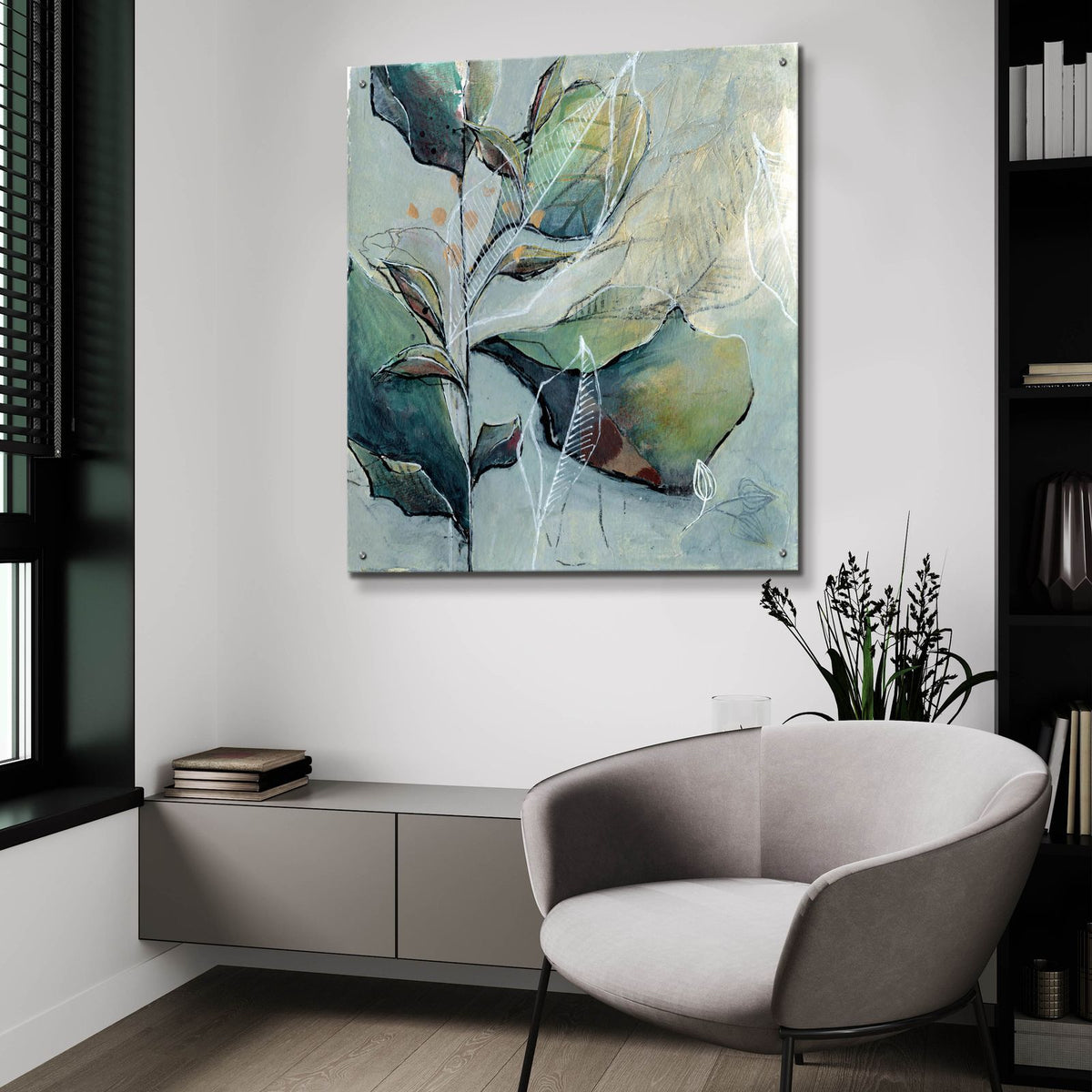 Rustling Leaves by Carla Jennings Art - 36x36 acrylic wall art in a room
