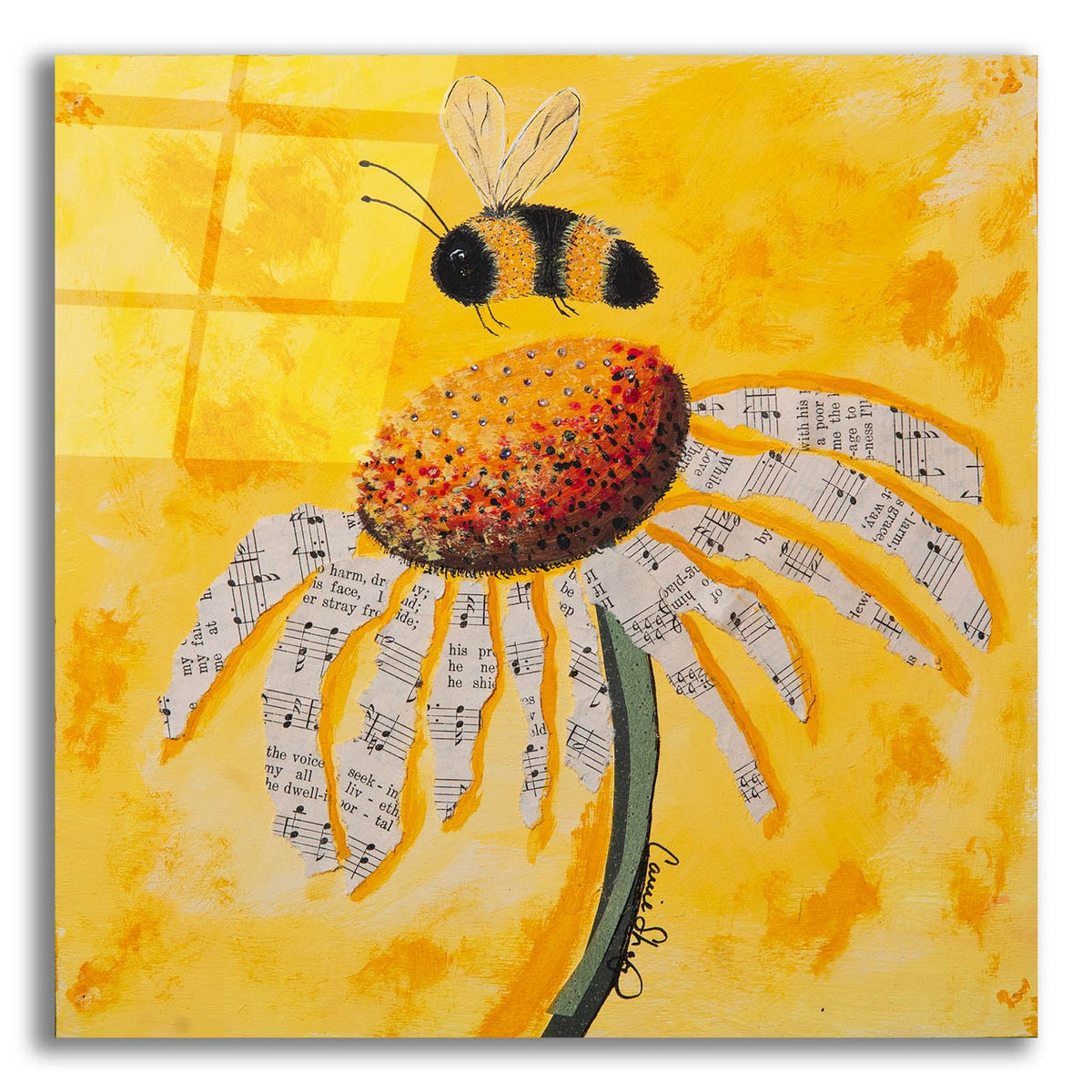 Buzzing Sweet Notes by Carrie Sharp acrylic glass wall art