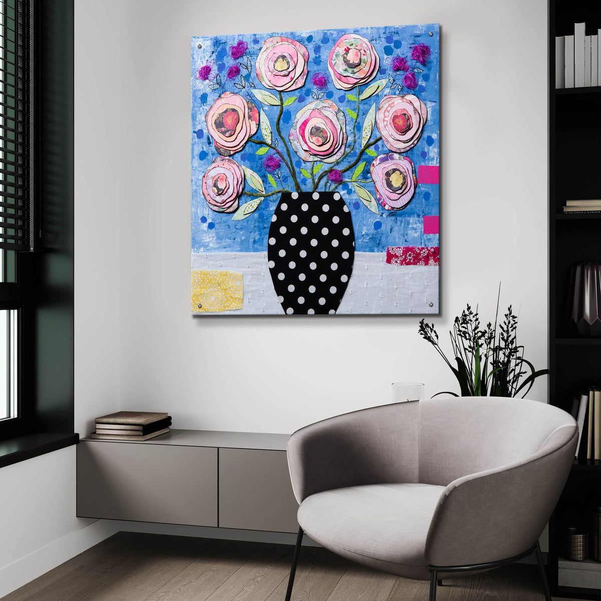 Layered Love by Carrie Sharp - 36x36 acrylic wall art in a room