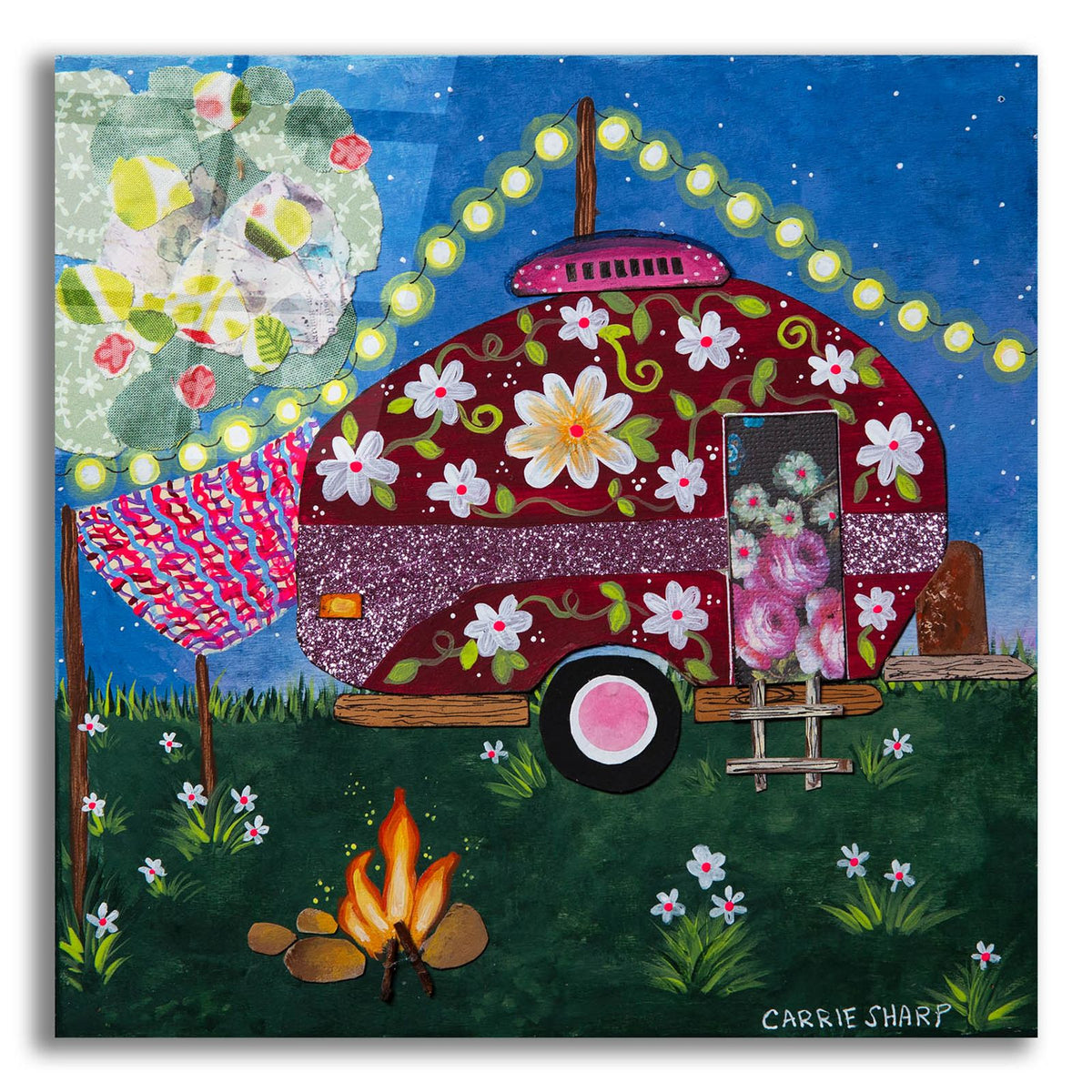 Lets Go Glamping by Carrie Sharp acrylic glass wall art